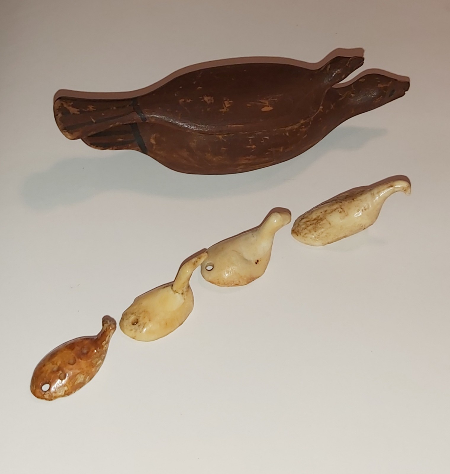 Alaska, Native Inuit, Box / Game Birds / Spear Points. 19th century.