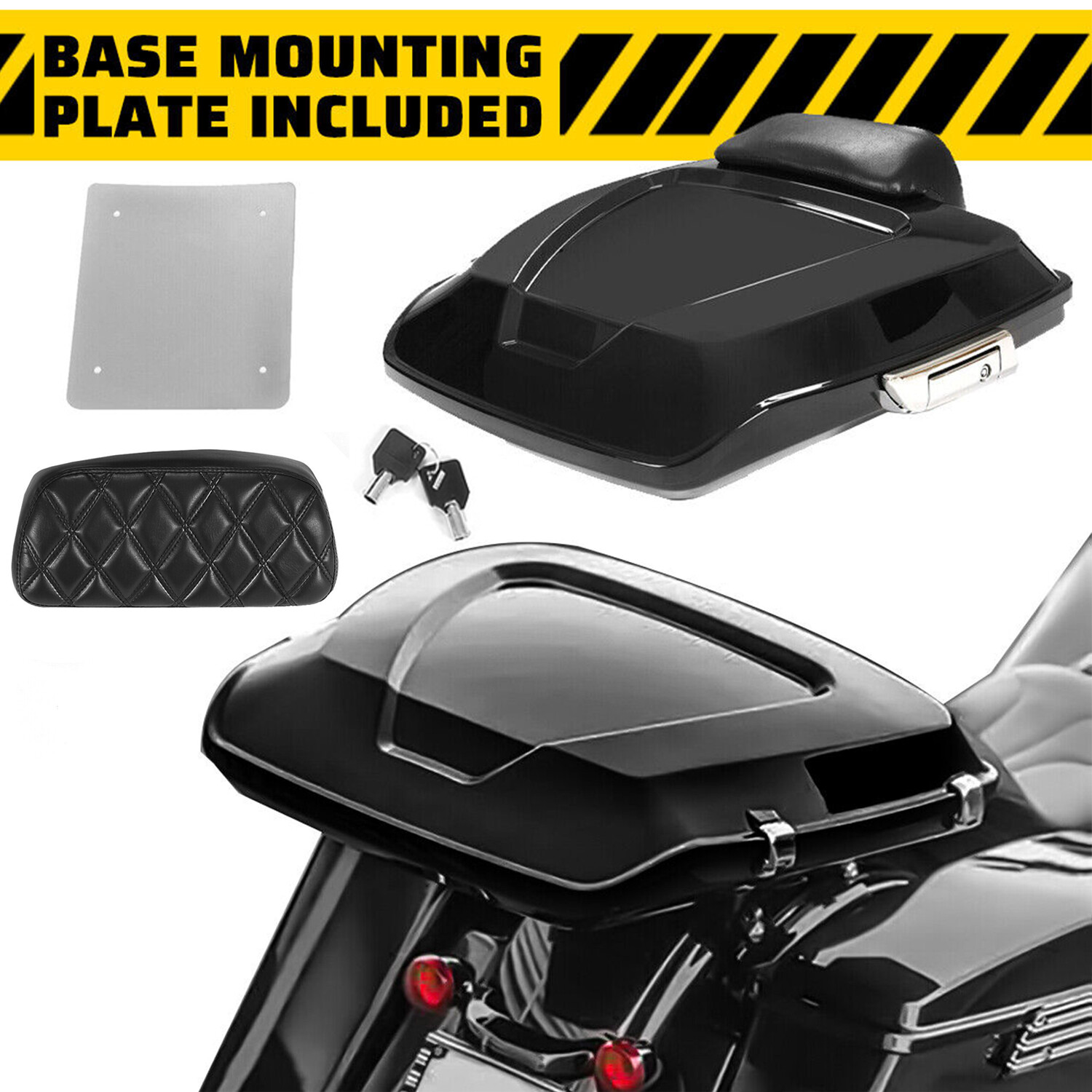 Razor Tour Pack Trunk Tail Box Backrest Base Plate For Harley Street Glide 97-23