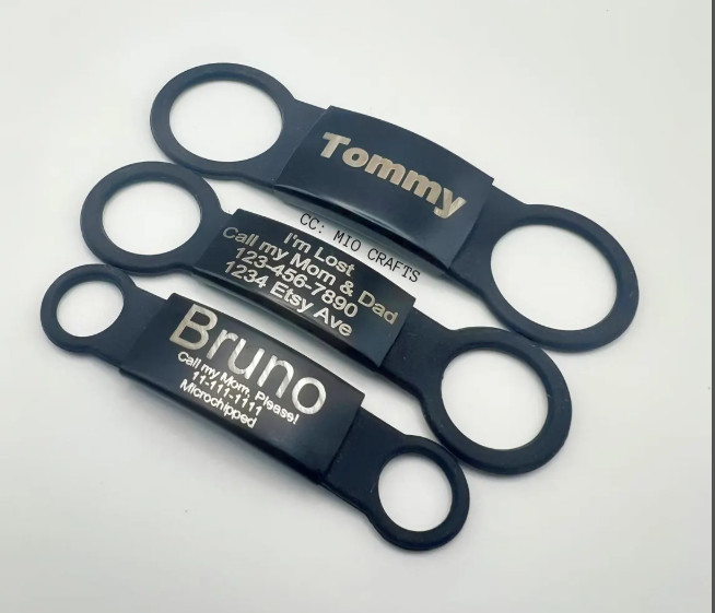 Personalized Slide-On Collar Pet ID Tag, Dog Cat Tag with Name + Contact Info