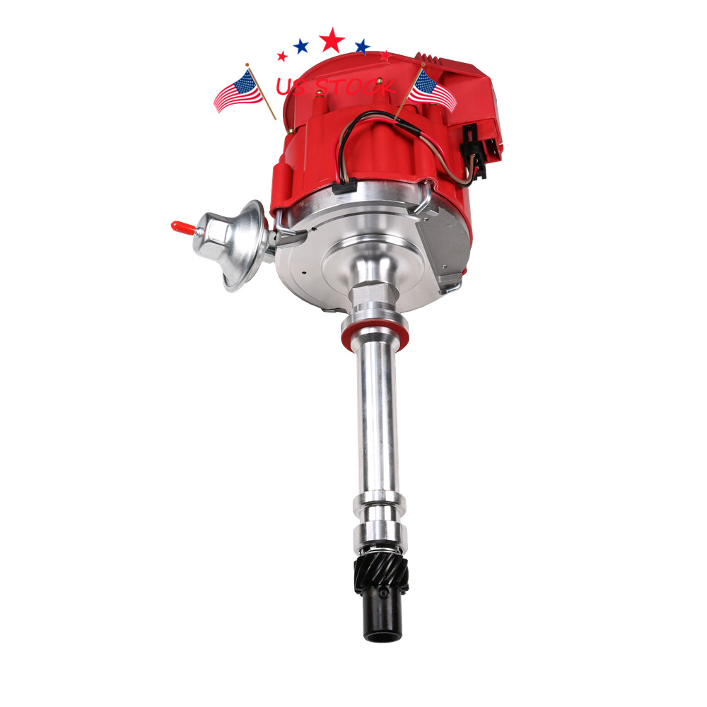 Racing HEI Distributor w/ Super Coil For SBC Chevy 305 350 400 Small Block Red