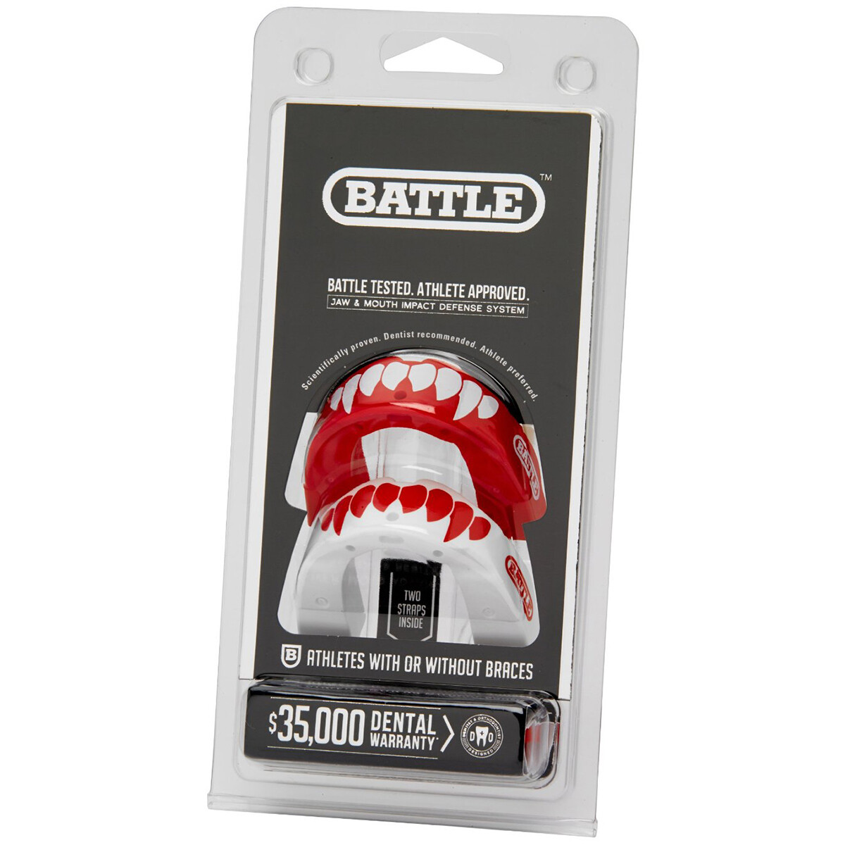 Battle Sports Youth Fang Mouthguard 2-Pack with Straps