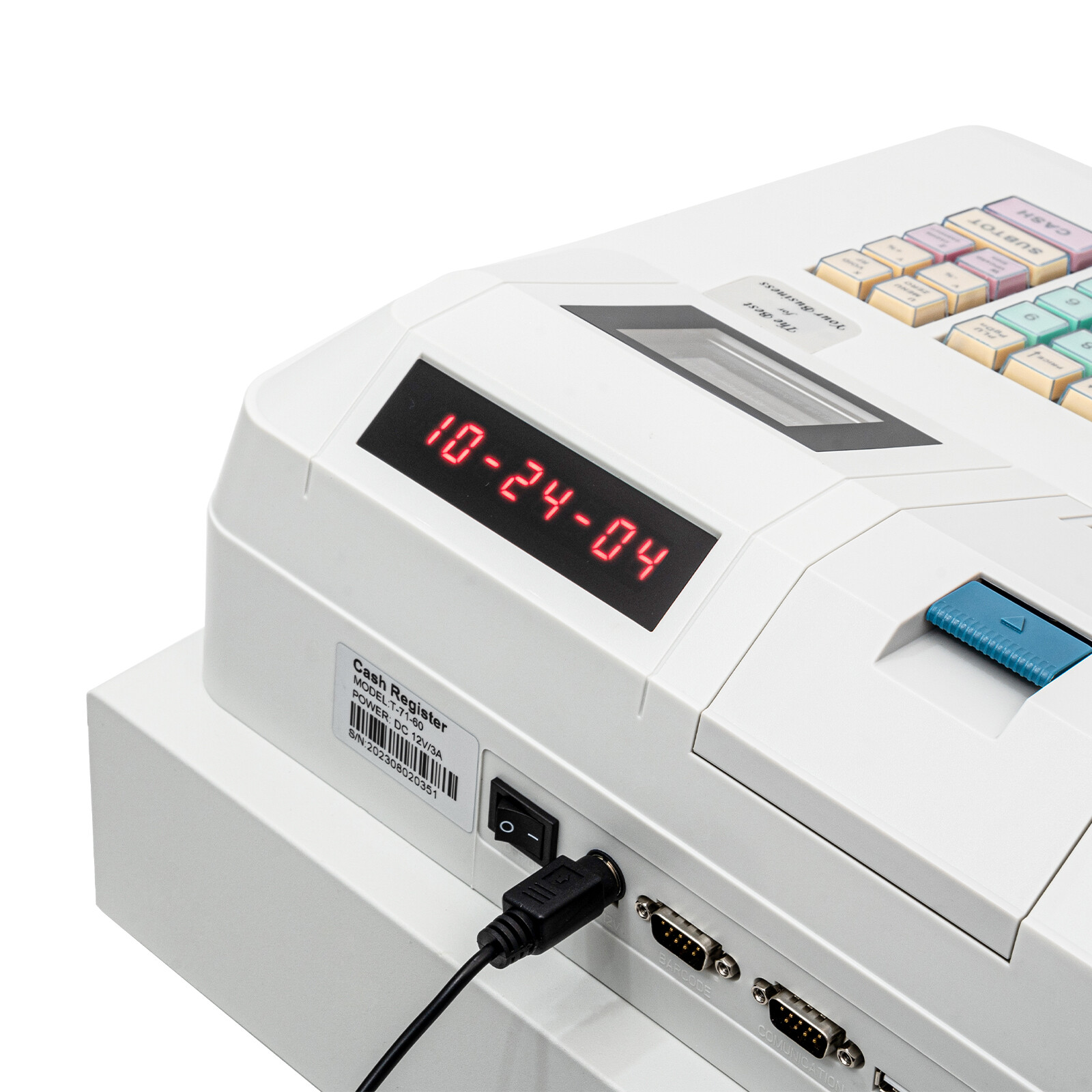 Electronic Cash Register with 48 Keys, LCD Display & Secure Drawer