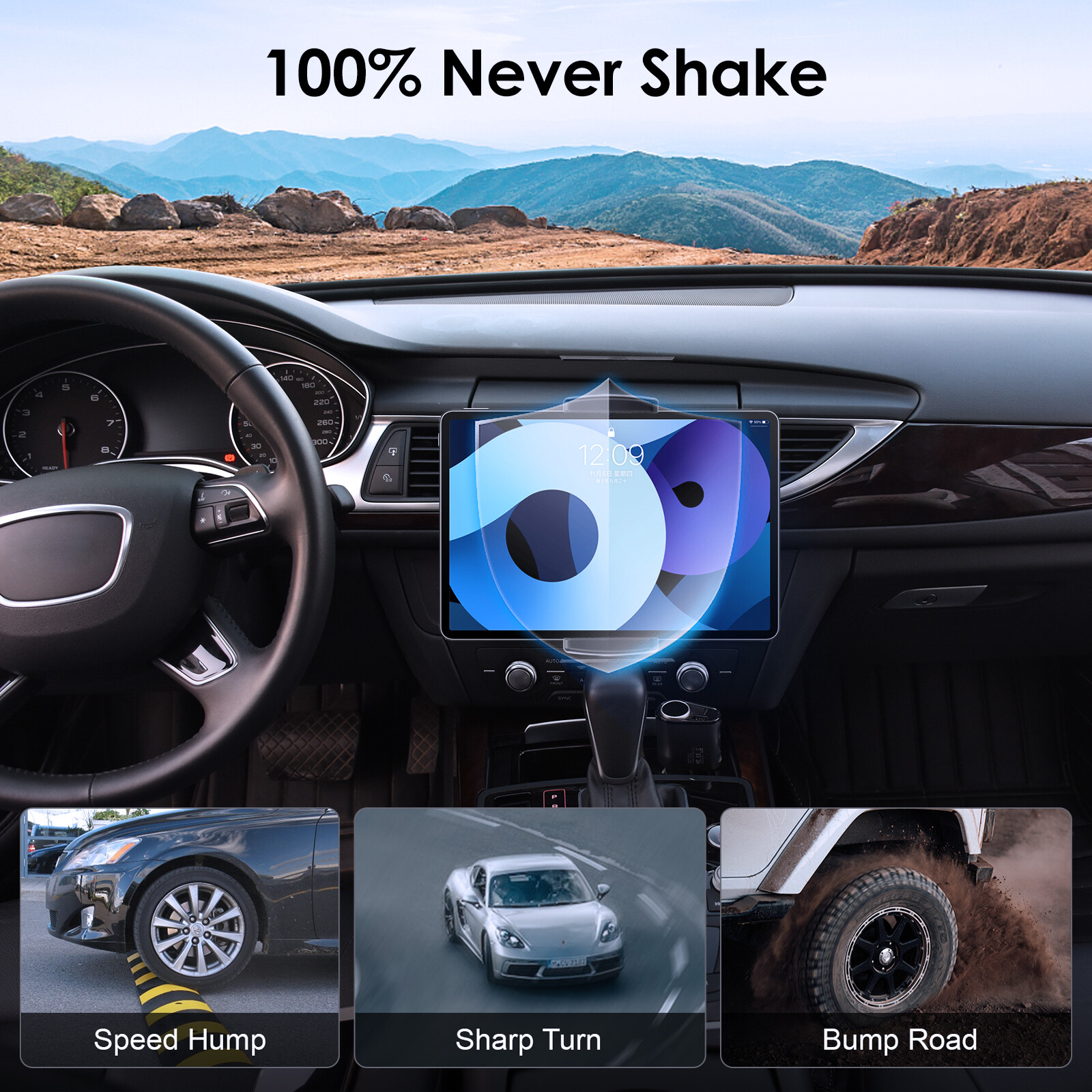 CD Slot Tablet Cellphone Holder CD Player Car Mount Cradle for 4.7-12.9" Devices