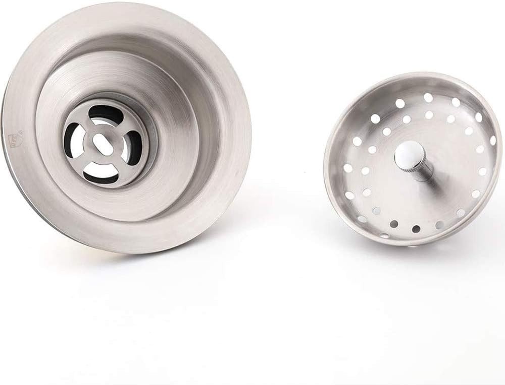3-1/2" Stainless Steel Sink Drain with Strainer Basket & Stopper