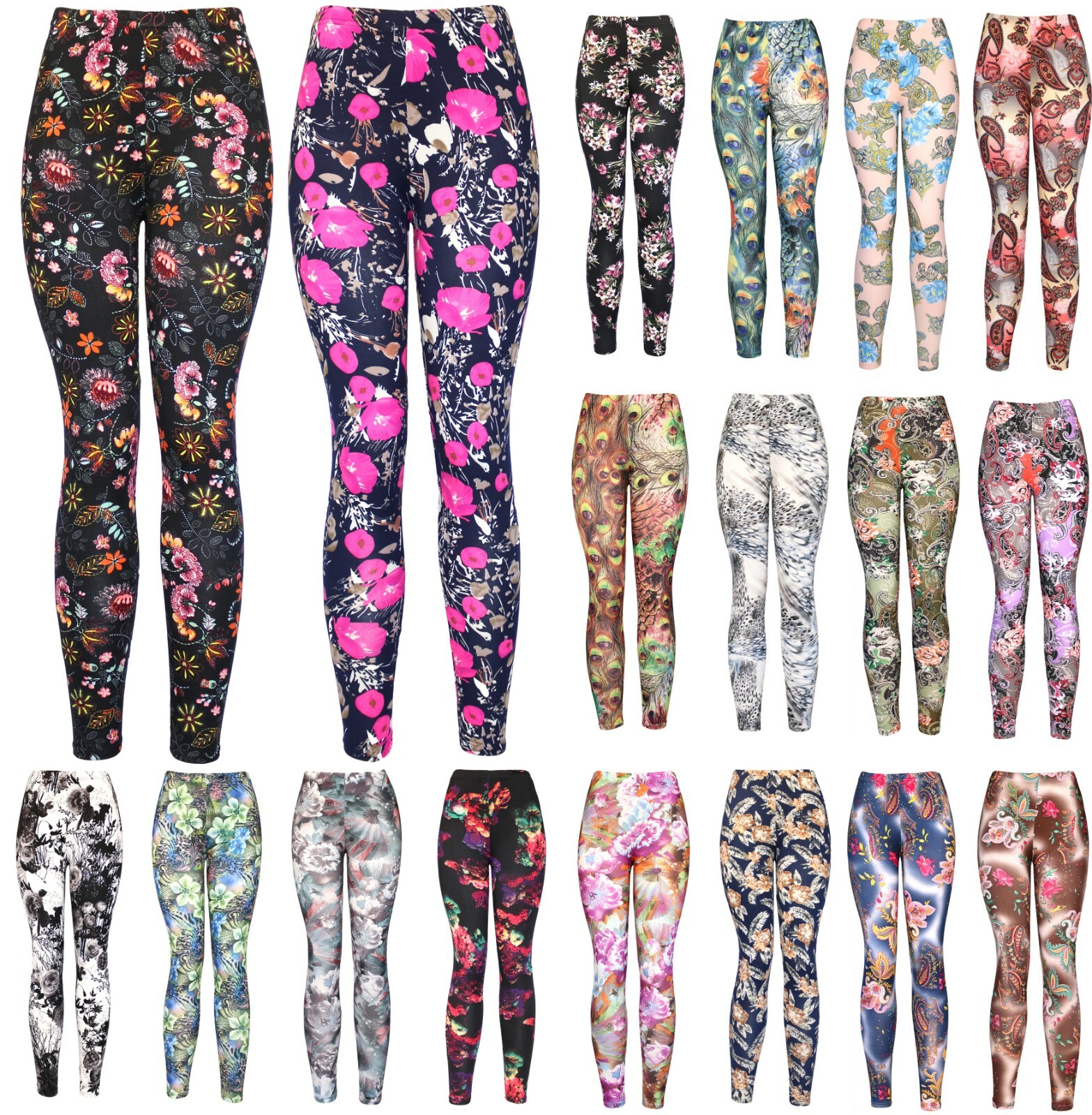 Women's REG/Plus Cotton Blend Printed Workout Leggings