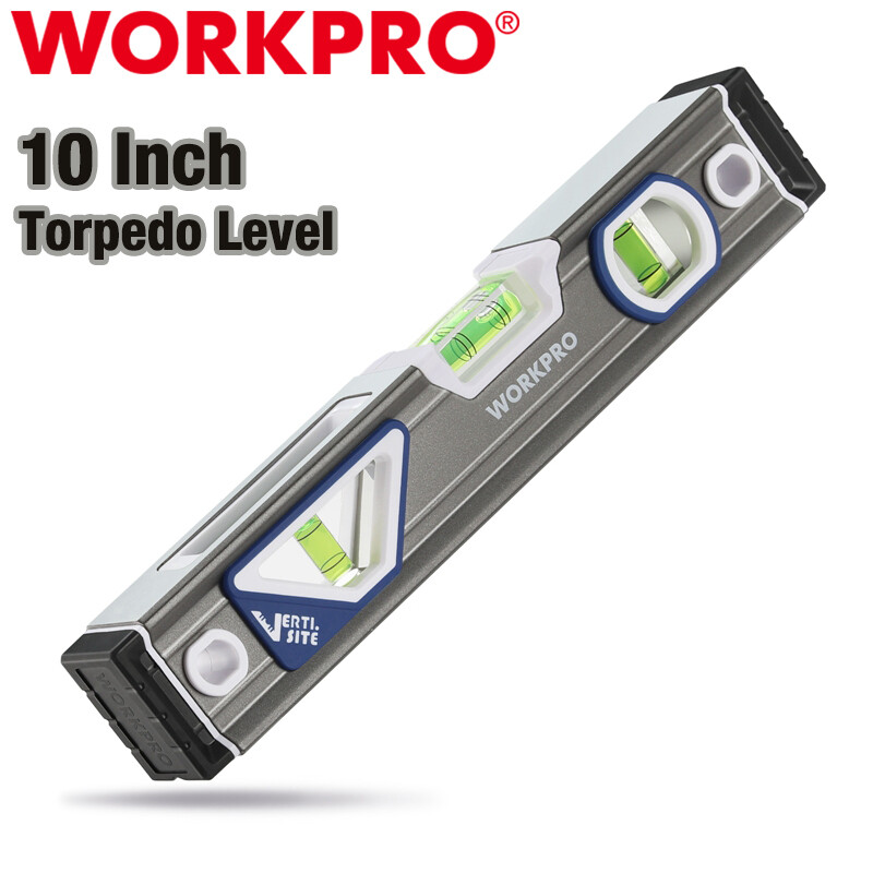 WORKPRO 10" Torpedo Level Aluminum Alloy Leveler Tool 3 Bubble Vials Verti. Site