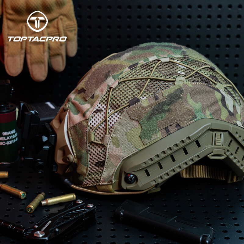 TOPTACPRO Tactical Helmet Cover for FAST Original Camo Headwear Military Hunting