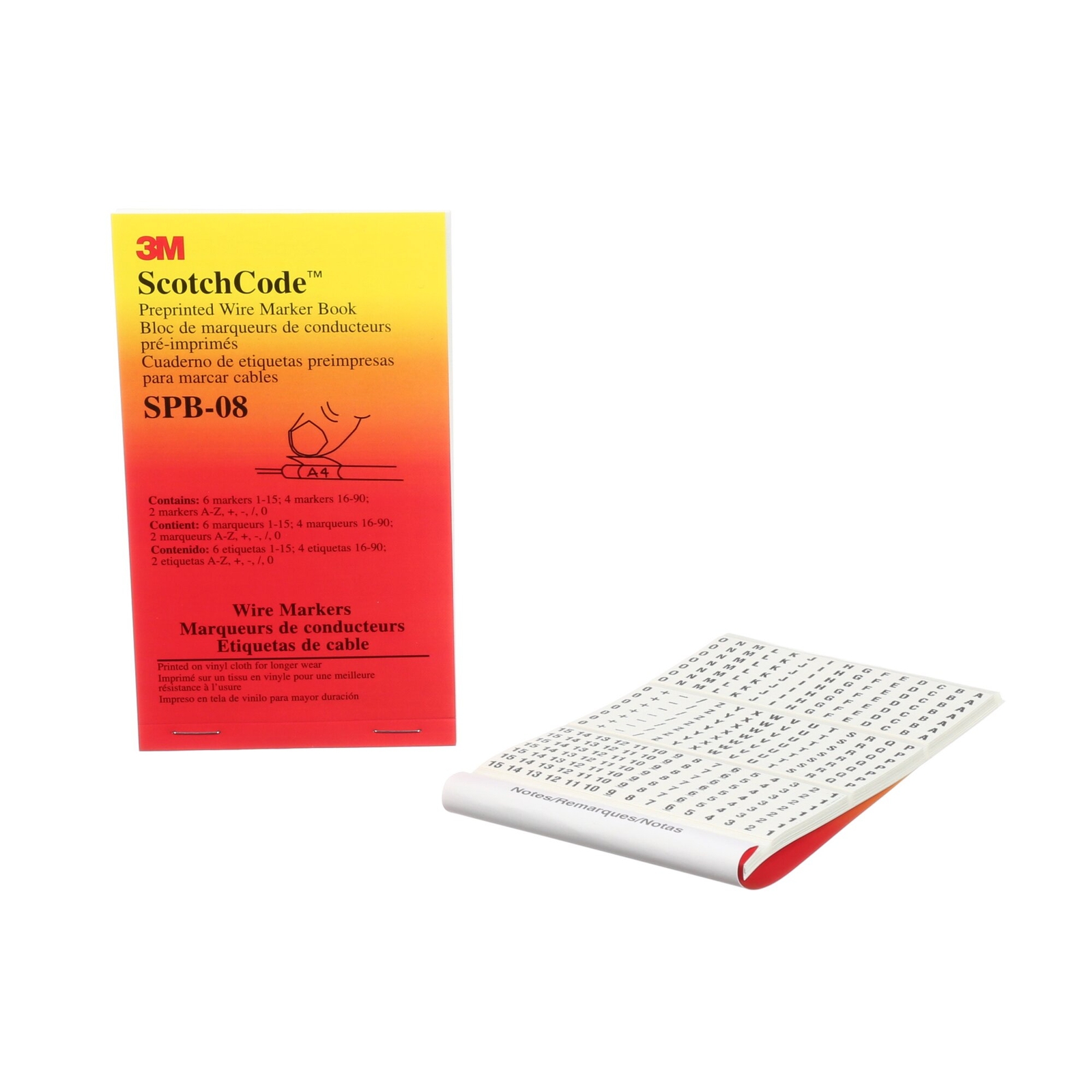 3M ScotchCode Pre-Printed Wire Marker Book SPB-08