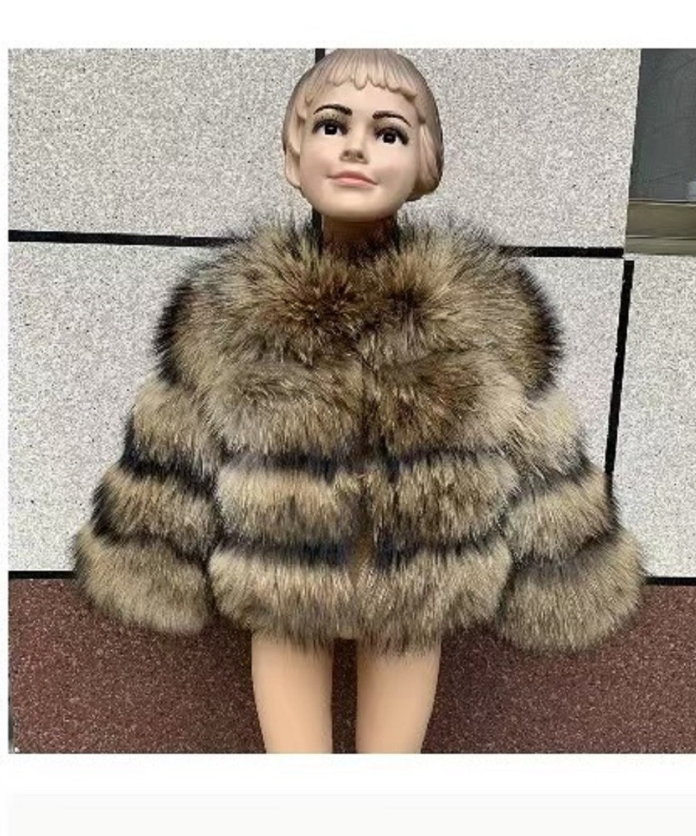 Kids Girls Baby Luxurious Faux Fox Fur Top Quality THICK PARKER WARM Coat JACKET