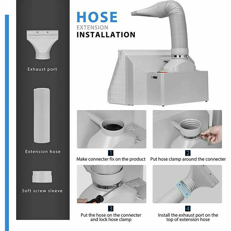 Dual Fans Portable Airbrush Paint Spray Booth Kit w/ 3 LED Light Exhaust Filter