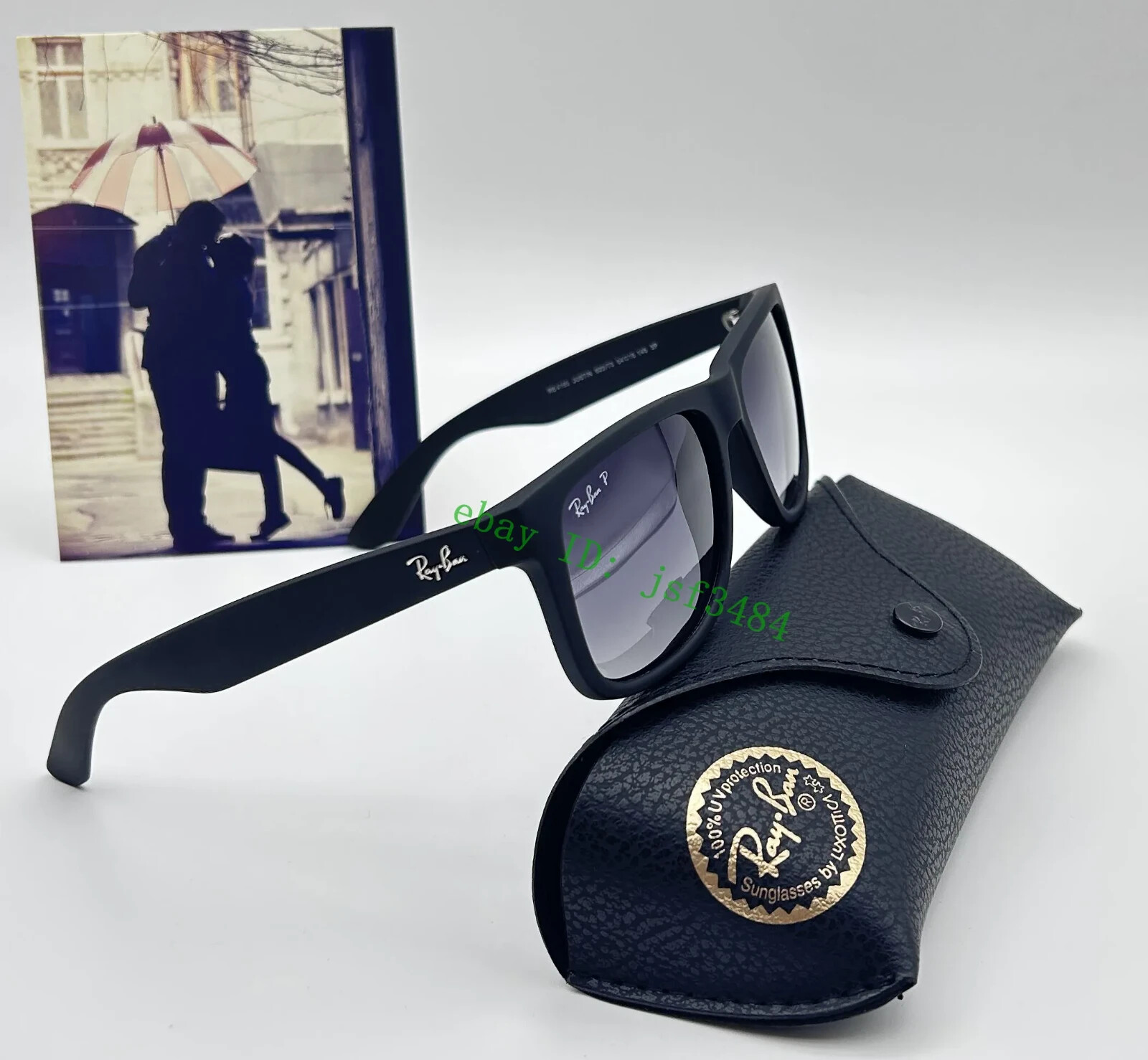 RAY BAN JUSTIN POLARIZED RB4165 622/T3 GREY GRADIENT 54MM CLASSIC SUNGLASSES