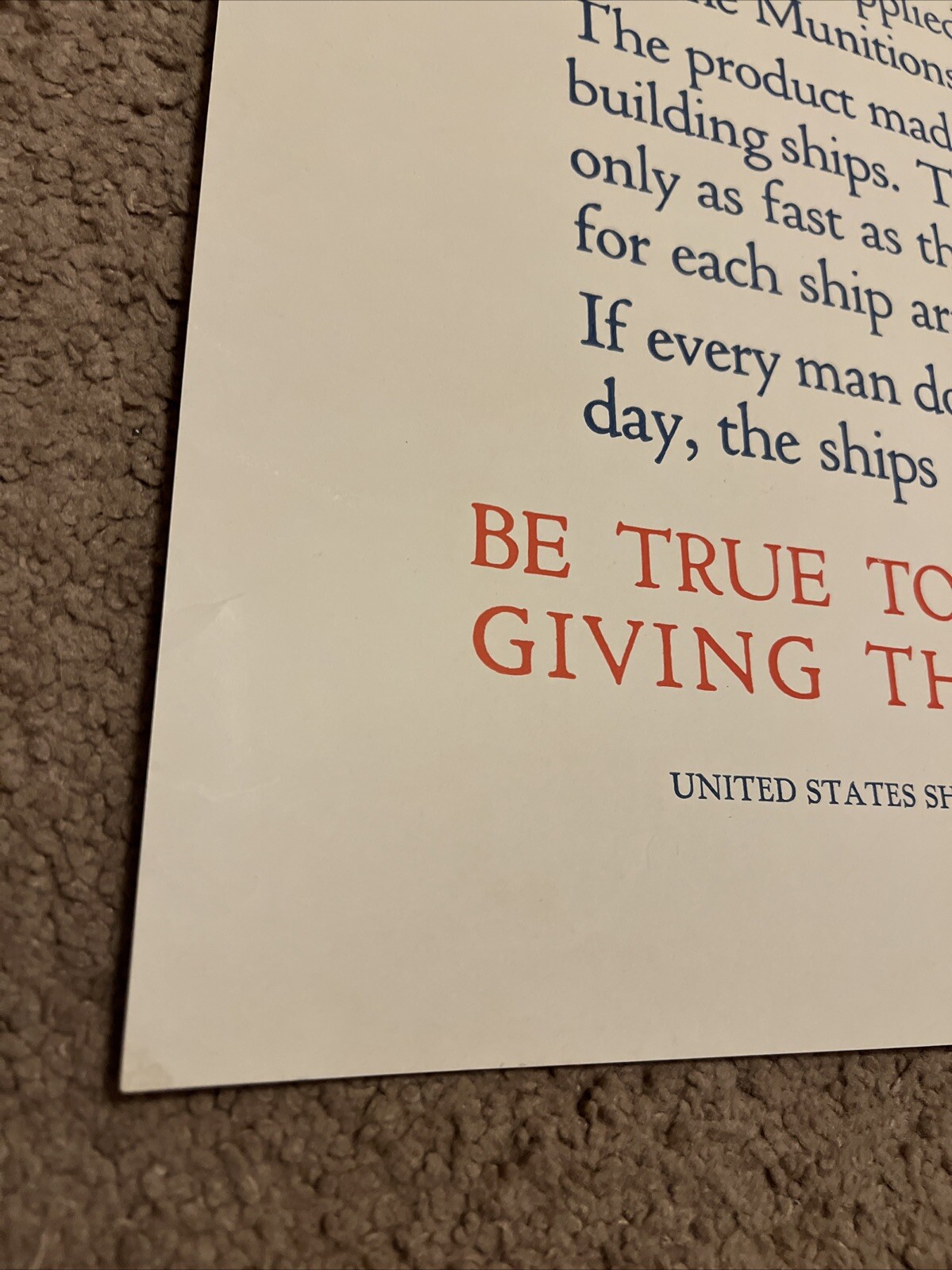 WWI Poster Our Country Needs Ships Original