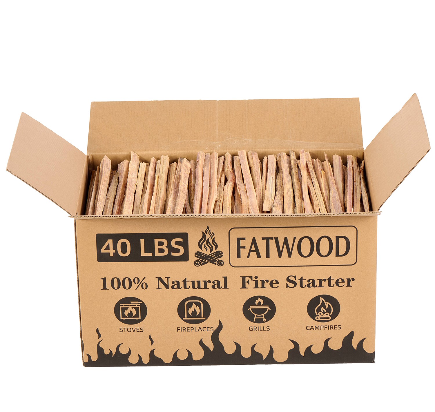 Fatwood Fire Starter Sticks 100% Natural Kindling Wood Fire Starters for Stoves