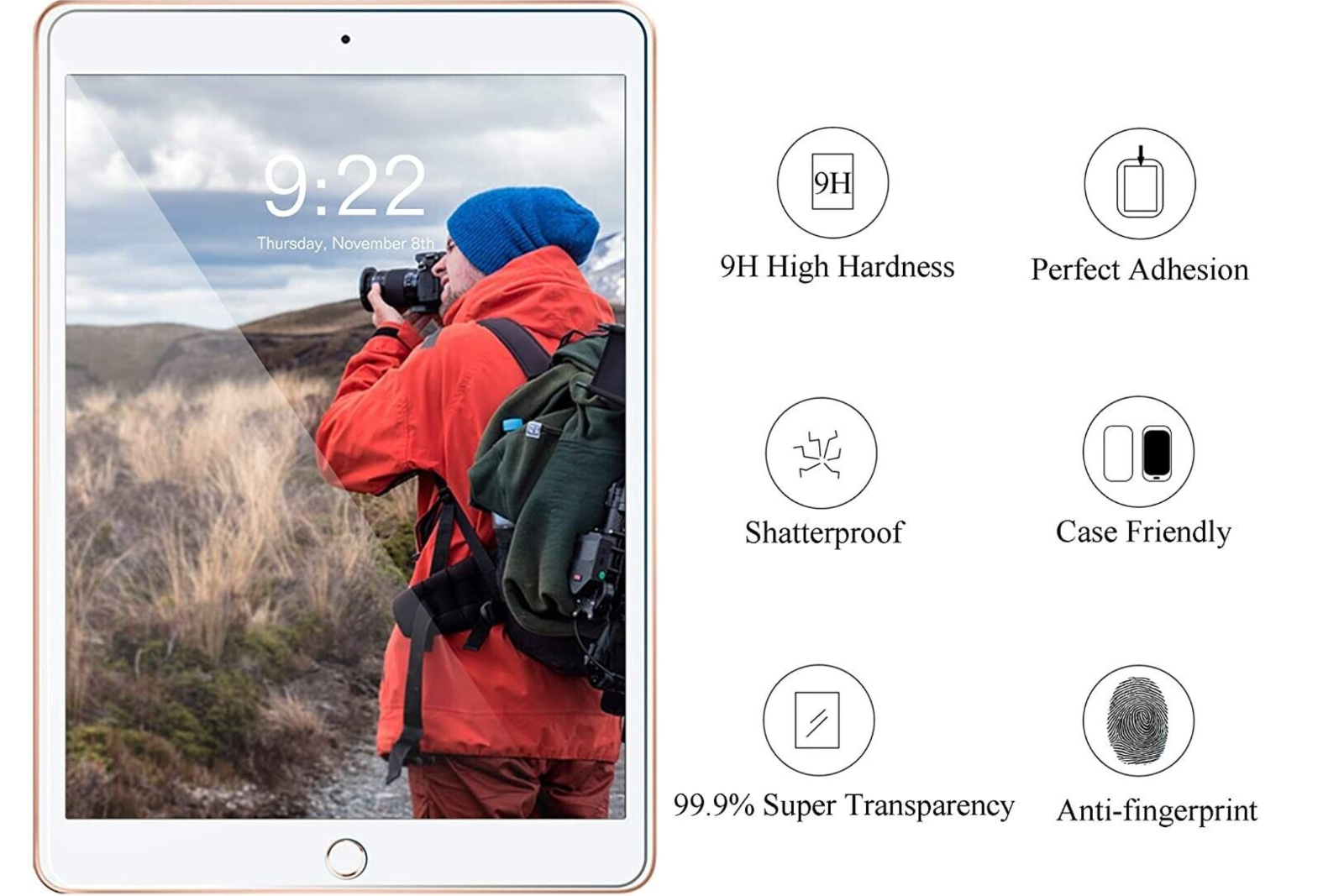 (2-Pack) HD Clear Tempered Glass Screen Protector For iPad 10.2 7th 8th 9th Gen