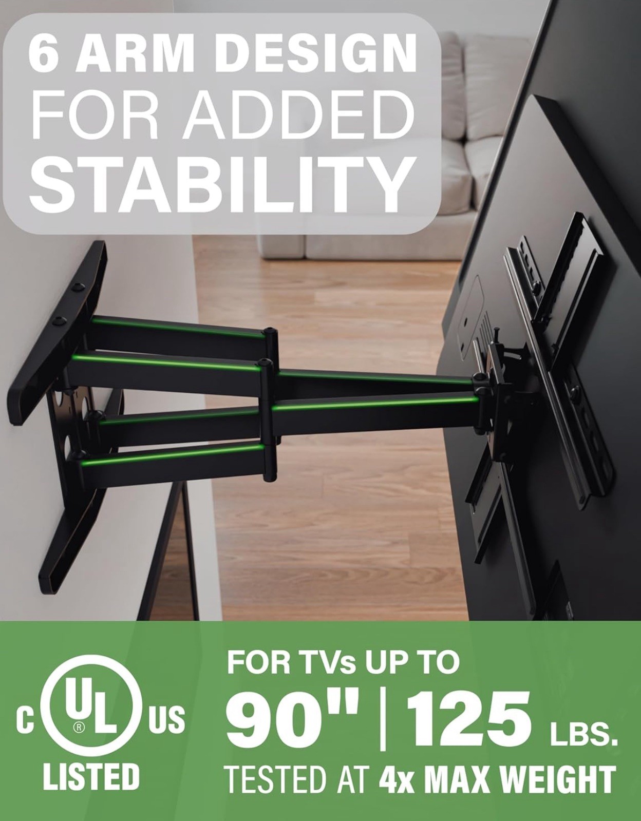 SANUS Premium Full Motion TV Mount for 42"-90" TVs OLF22-B2 - Sturdy & Smooth