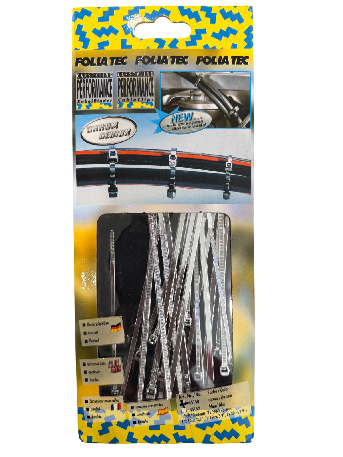 Foliatec Hose Engine Zip Tie Various Sizes 45150 Chrome 21 Pk.