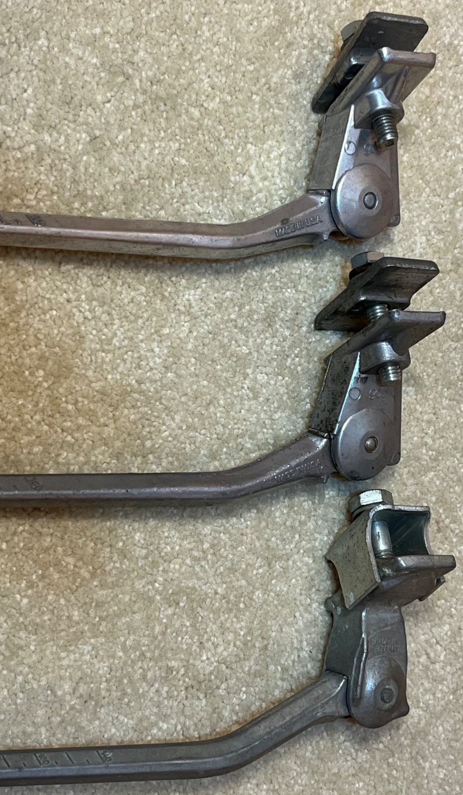 3 Greenfield Vintage Bicycle Kickstands 2 GDC 1 ESGE Aluminum Center Frame Mount