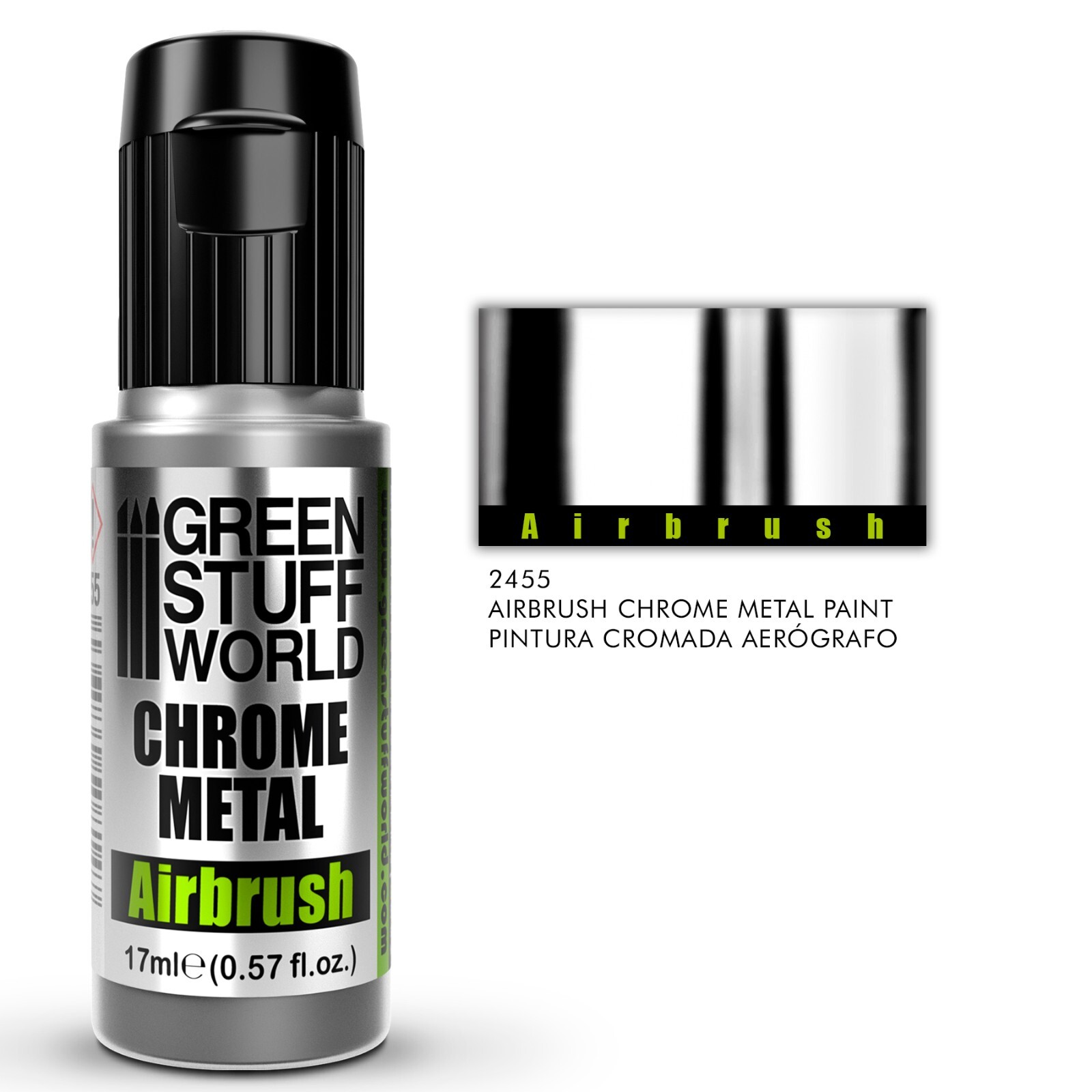 Chrome Paint - AIRBRUSH version - Mirror metal paint silver metallic