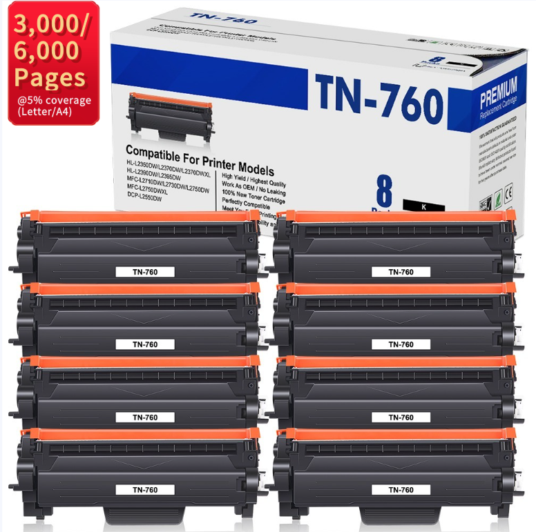 TN760 Toner Cartridge For Brother TN730 DCP-L2550DW HL-L2390DW HL-L2395DW Lot