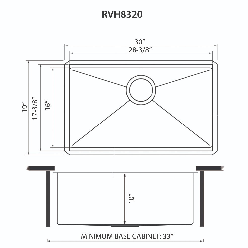 Ruvati 30-inch Workstation Rounded Corner Undermount Ledge Kitchen Sink- RVH8320
