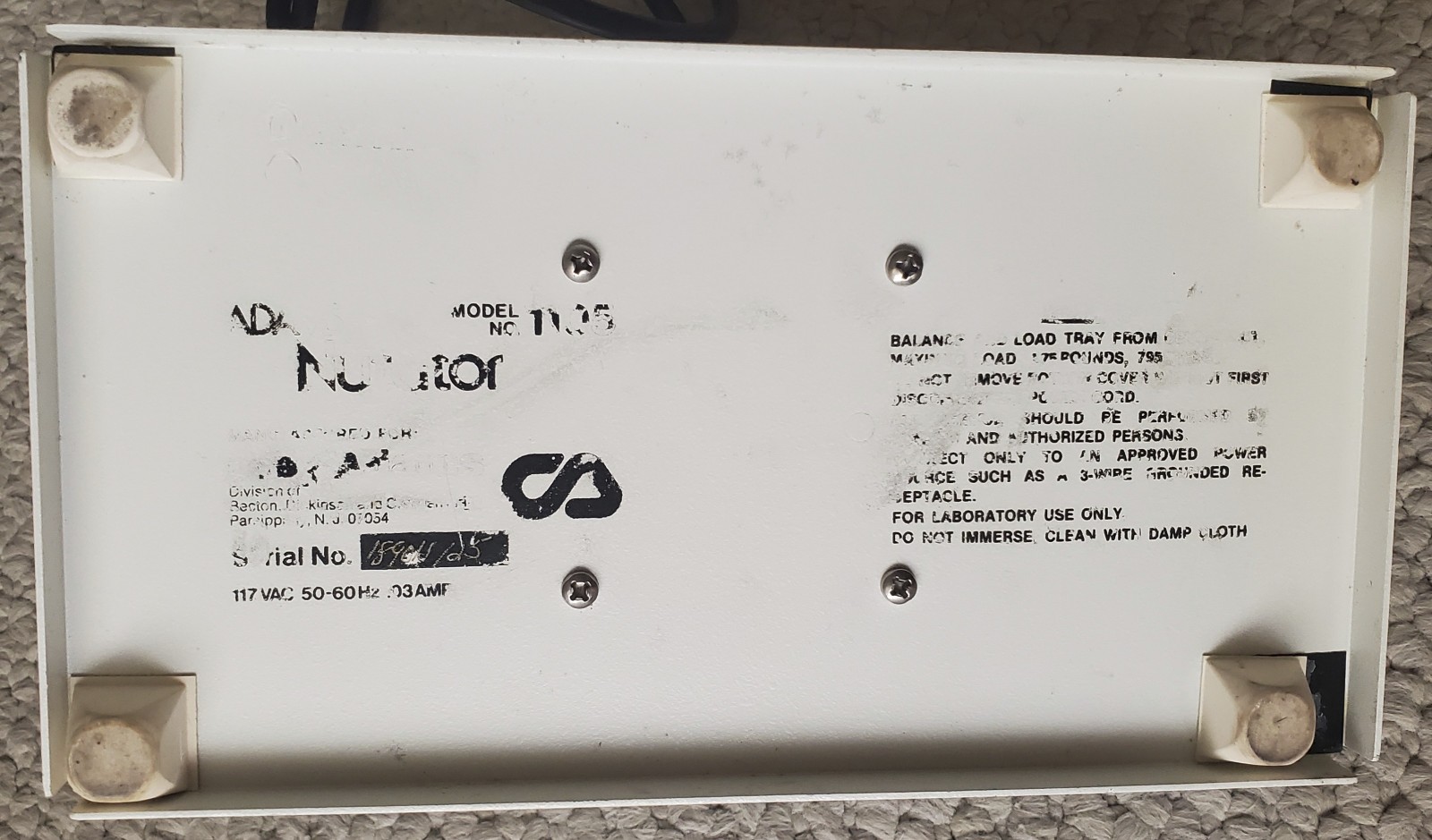 Nutator Clay Adams Model 1105 Single-Speed Orbital Mixer 117V + Extra Rubber Pad