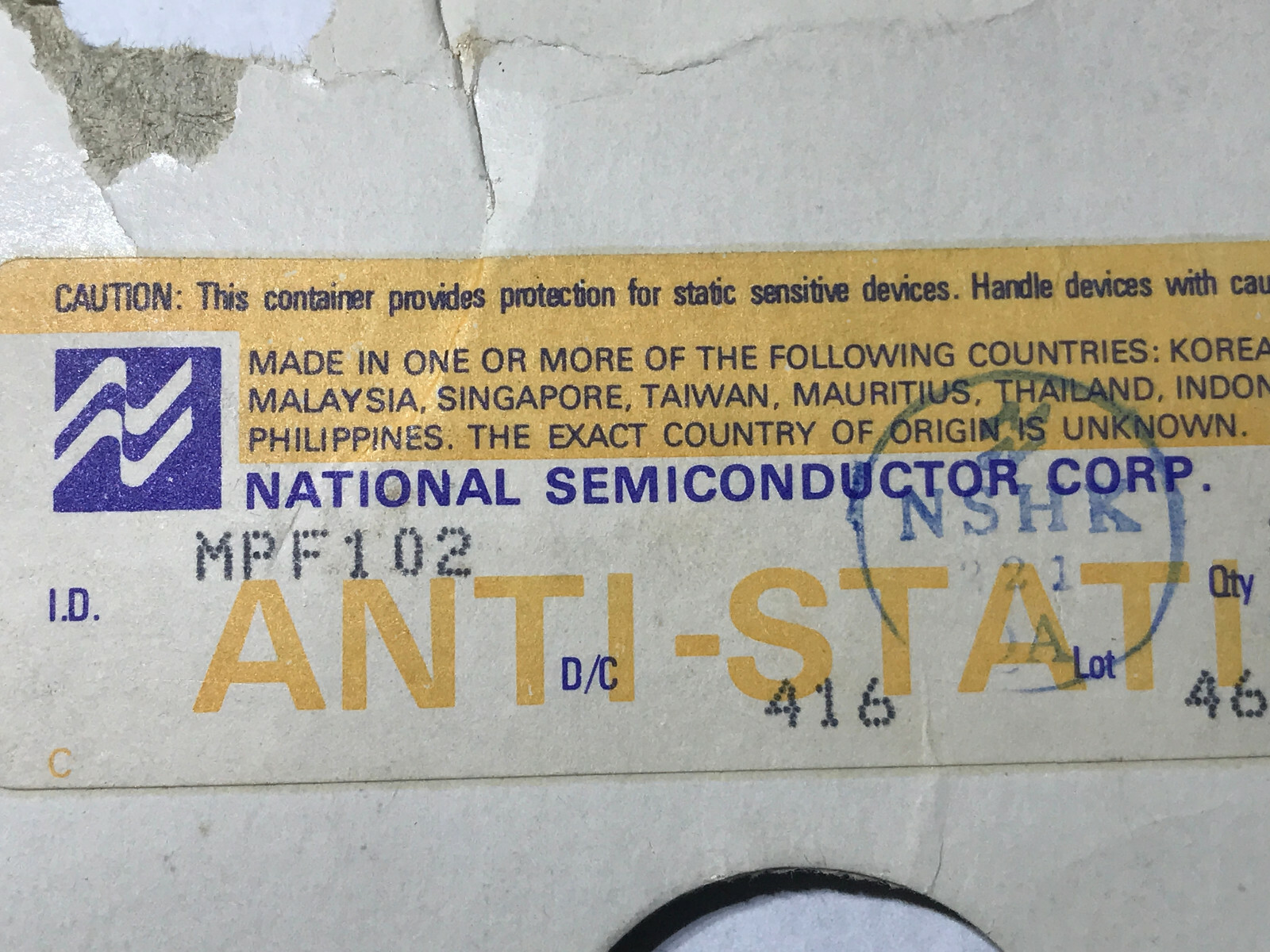 Lot of 3 MPF102 National Semiconductor JFET N-Channel RF Amp