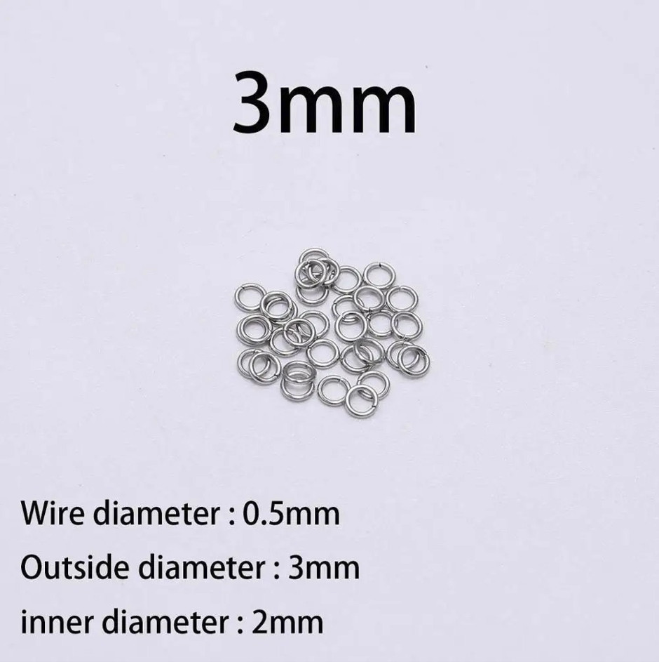 200pcs Stainless Steel Split Rings: 3–5mm Jump Rings for DIY Jewelry - NEW