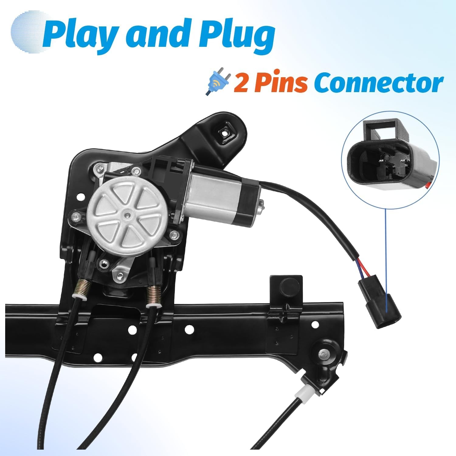 Rear Driver Side Window Regulator with Motor Compatible with 2000-2007 Chevy