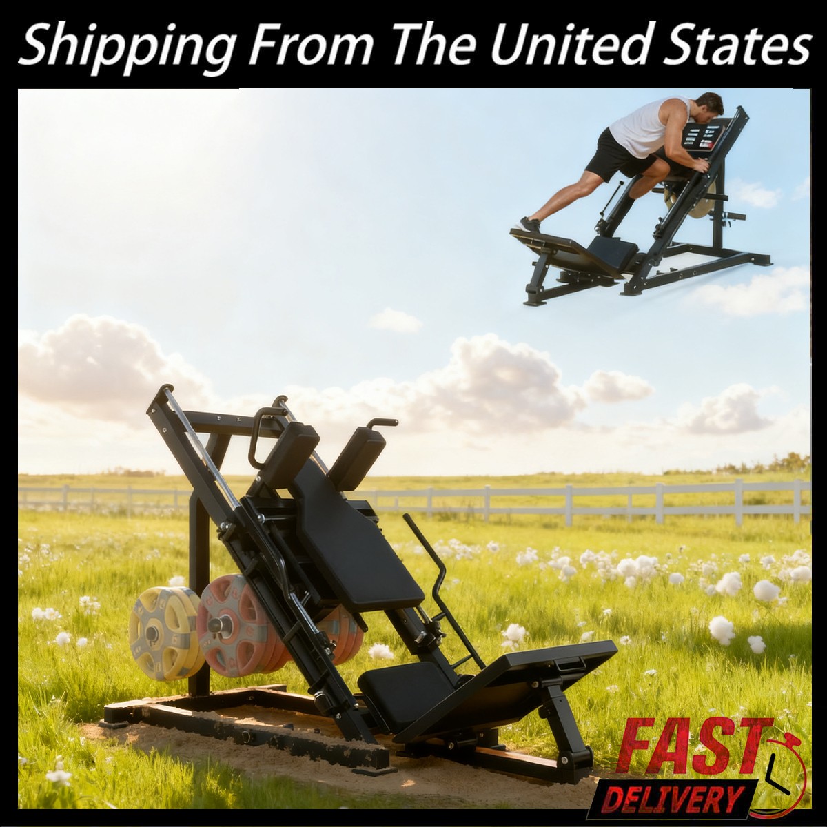 Leg Press Hack Squat Machine 2 in 1 Leg Press Machine for Home Gym Profession US