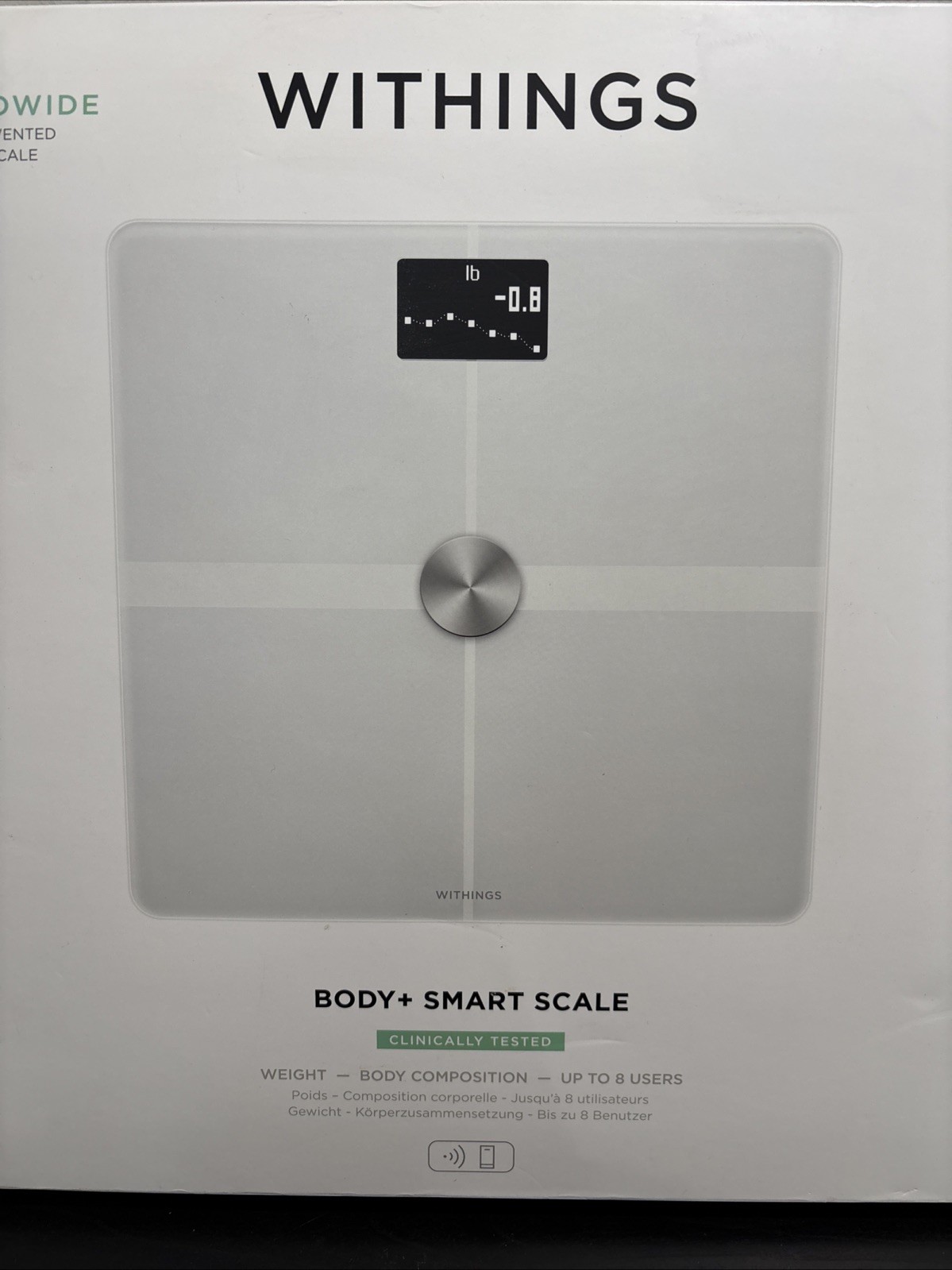 Withings Body+ Wi-Fi Smart Scale WB505 White Body Composition Monitor NEW SEALED