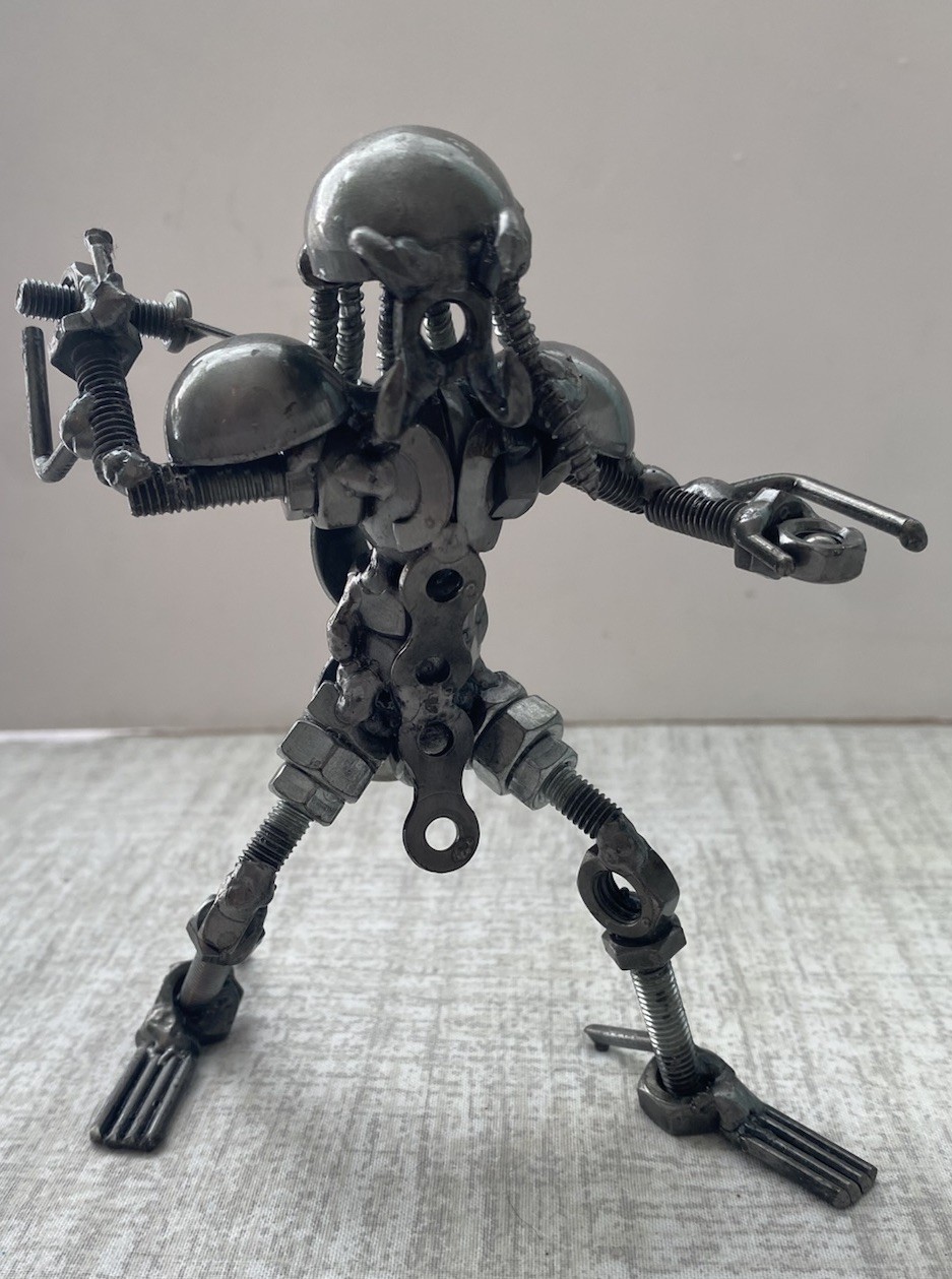 Alien Statue Metal Sculpture