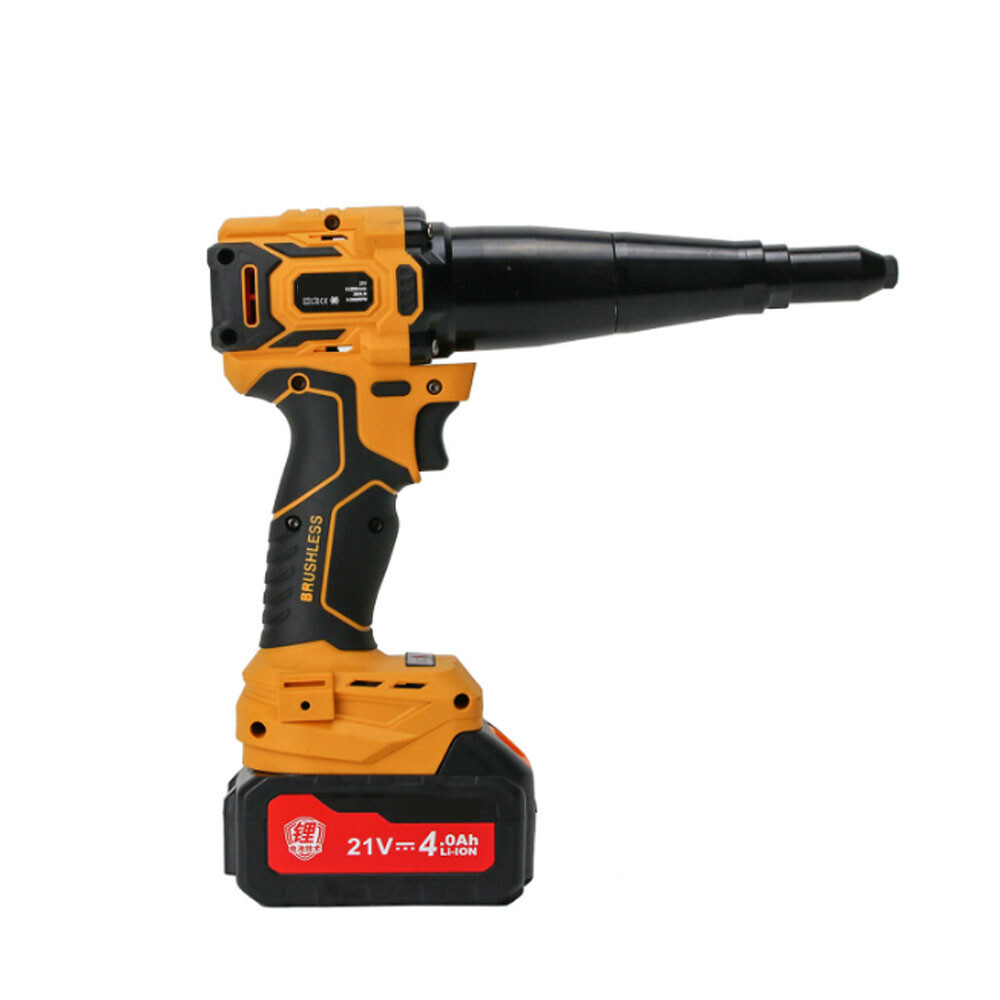 21V Brushless Cordless Electric Rivet Gun Handheld Electric Rivets with Battery