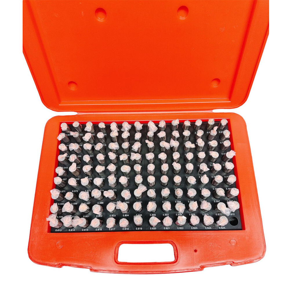 125 Pc M3 .501-.625'' Steel Plug Pin Gage Set Minus Pin Gauges Metal Gage Gauges