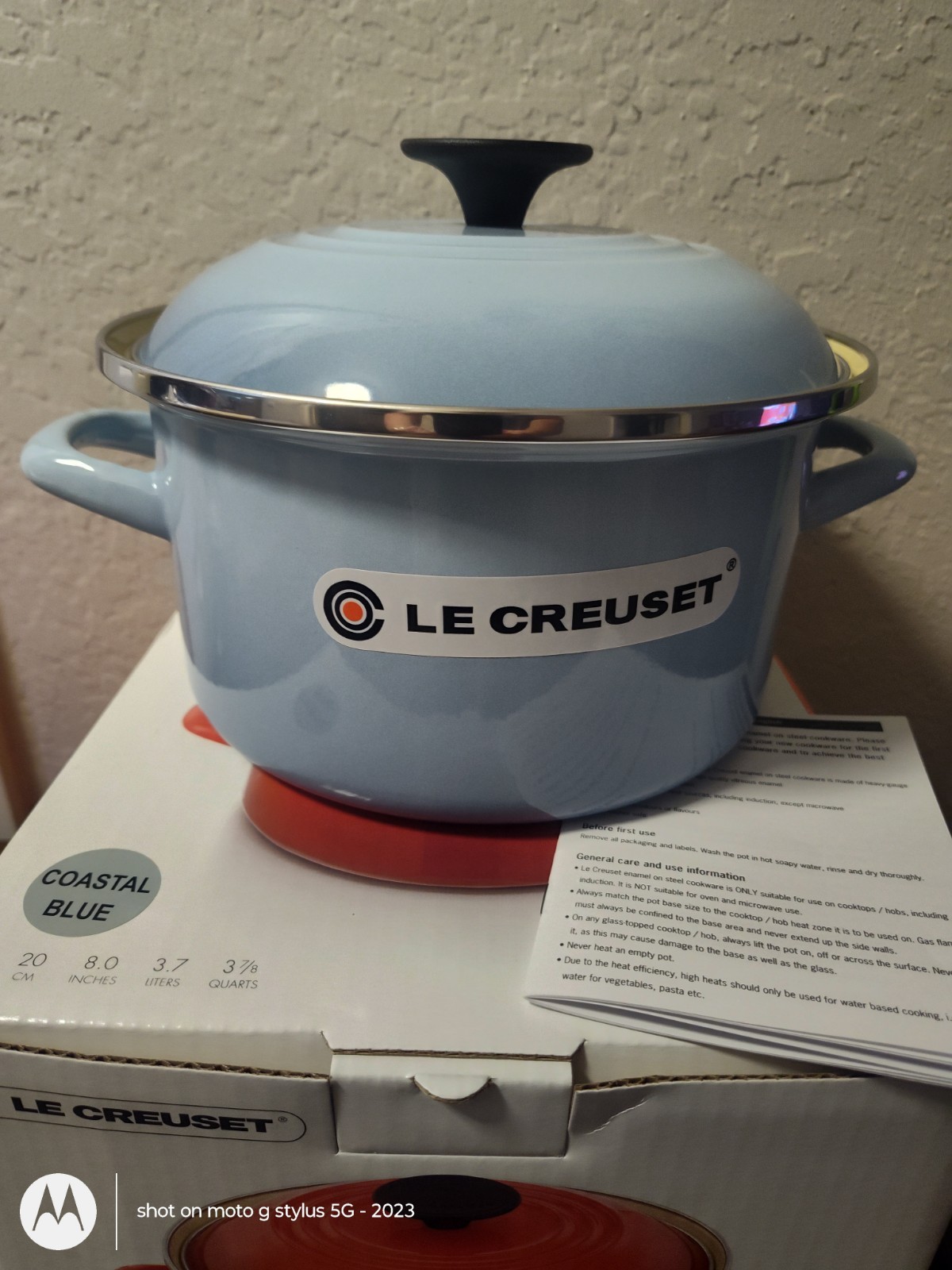 Le Creuset  Enamel On Steel, 3 Quarts, 20 cm Coastal Blue