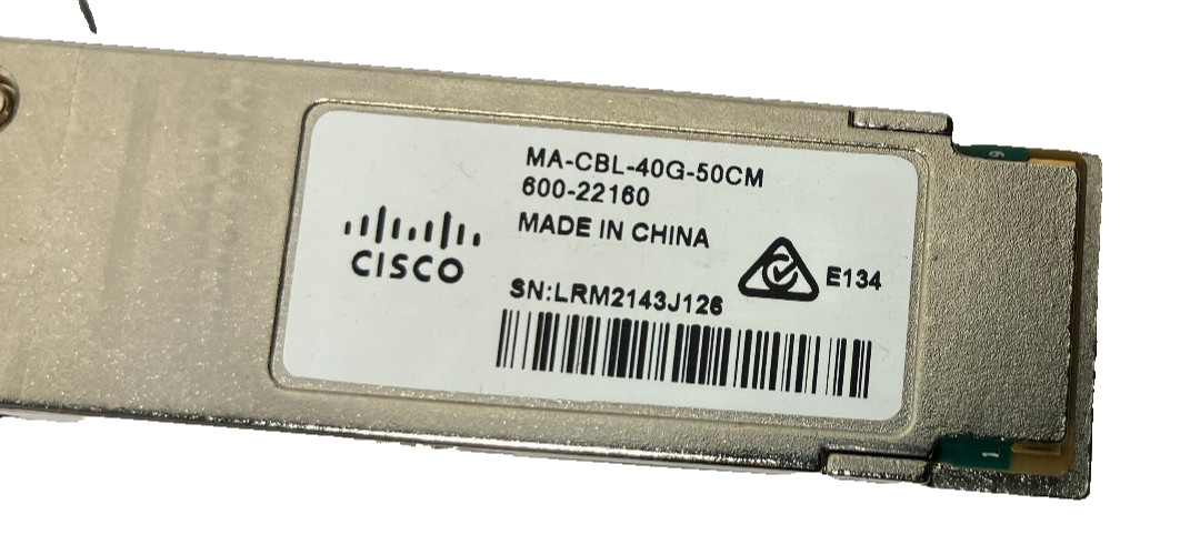 LOT of 4 Cisco Meraki QSFP 40G 0.5M Stacking Cable MA-CBL-40G-50CM 600-22160 OB