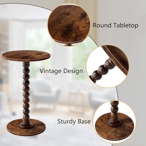 Drink Table, Drink Tables for Small Spaces, Modern Accent Nightstand with