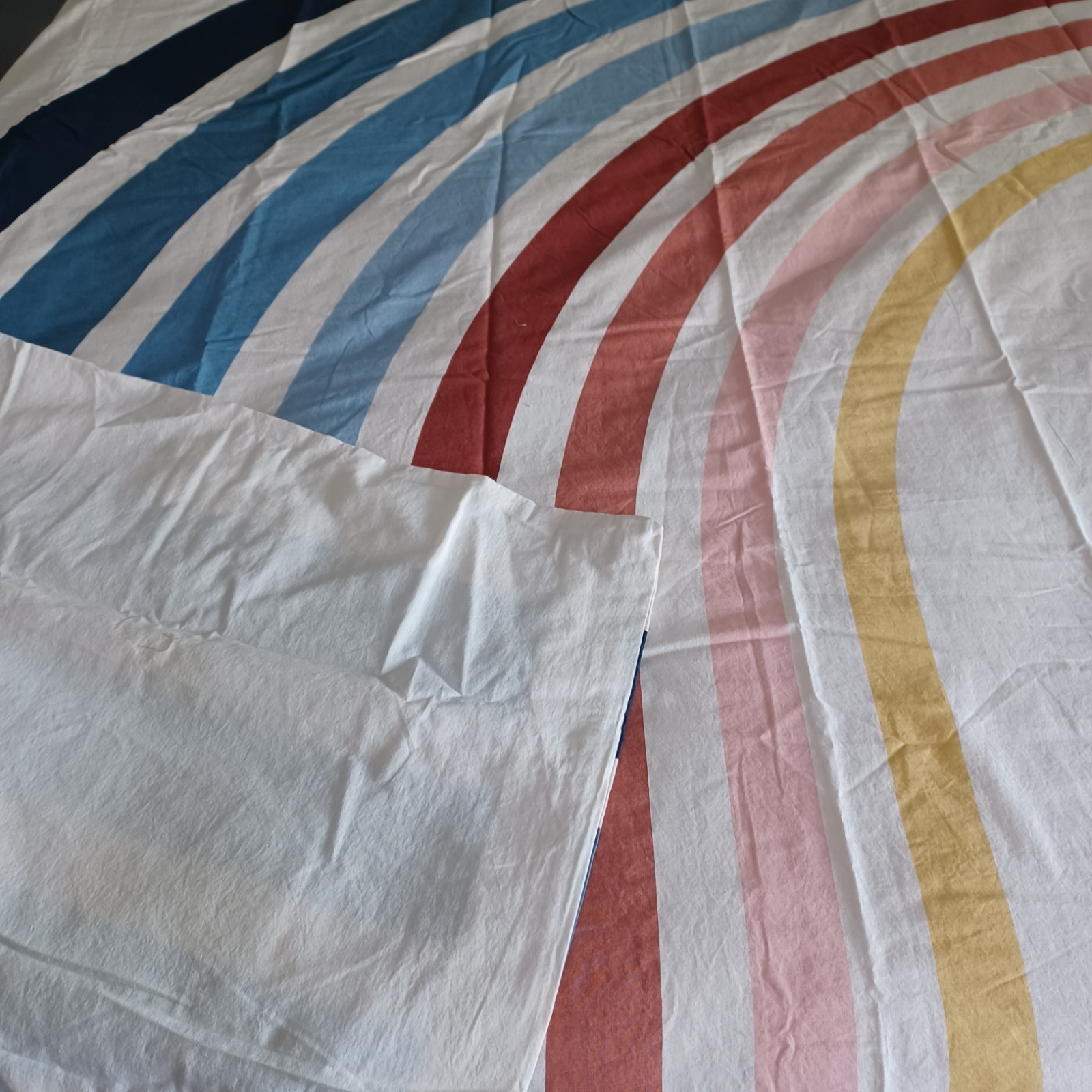 Pottery Barn Roxy Rainbow Organic Cotton Twin Duvet Cover w/ Flaws