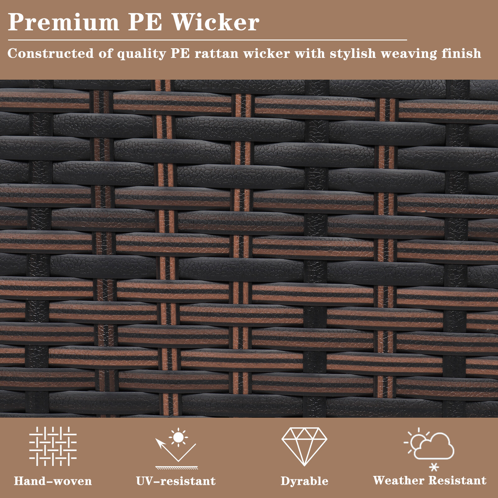 Outdoor Storage Bench Rattan Storage Box Patio Wicker Deck Box with Seat Cushion