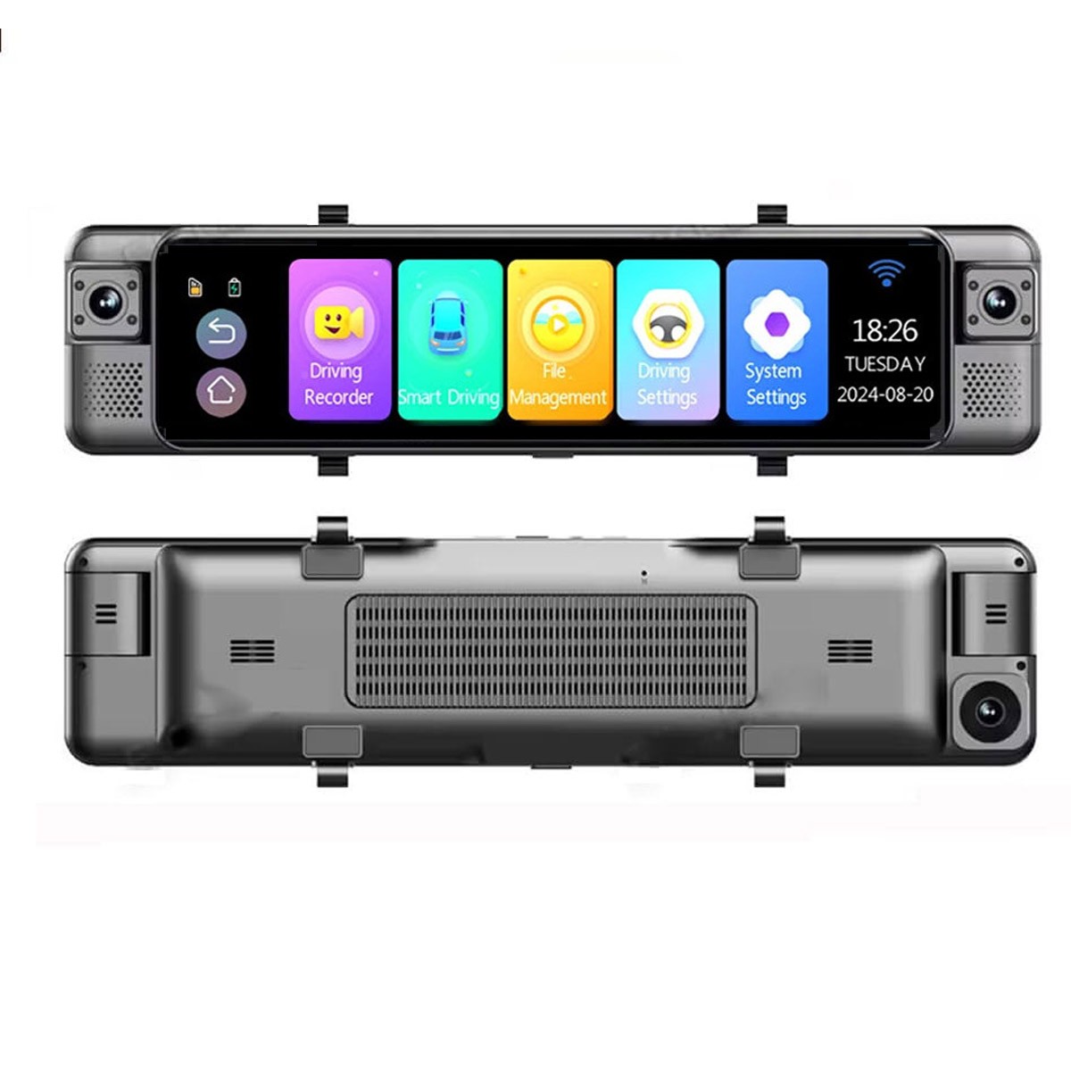 360 Degree 4K Rear View Mirror Camera 4 Channel Dash Cam Car DVR ADAS BSD WIFI