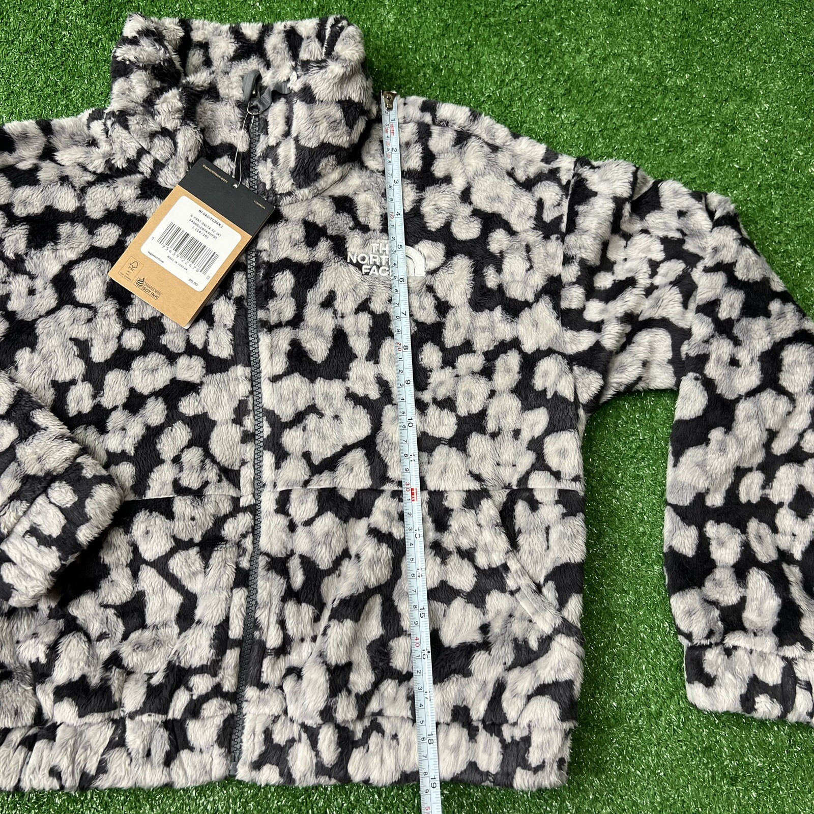 North Face Jacket Sz Large Girls Printed Osolita Leopard Print Full Zip