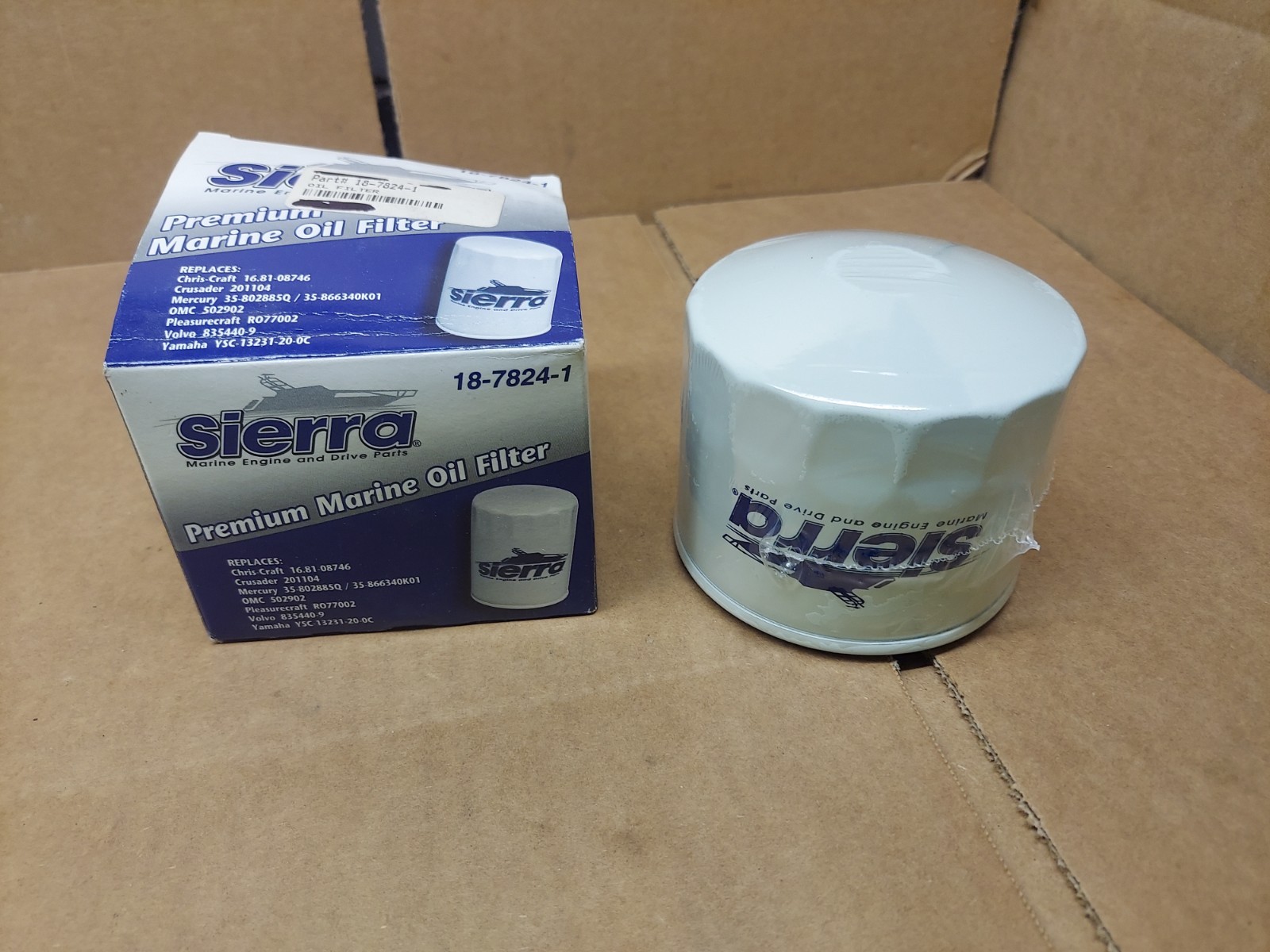 Sierra 18-7824-1 Premium Marine Oil Filter  Mercury 802885Q 866340K01 OMC 502902