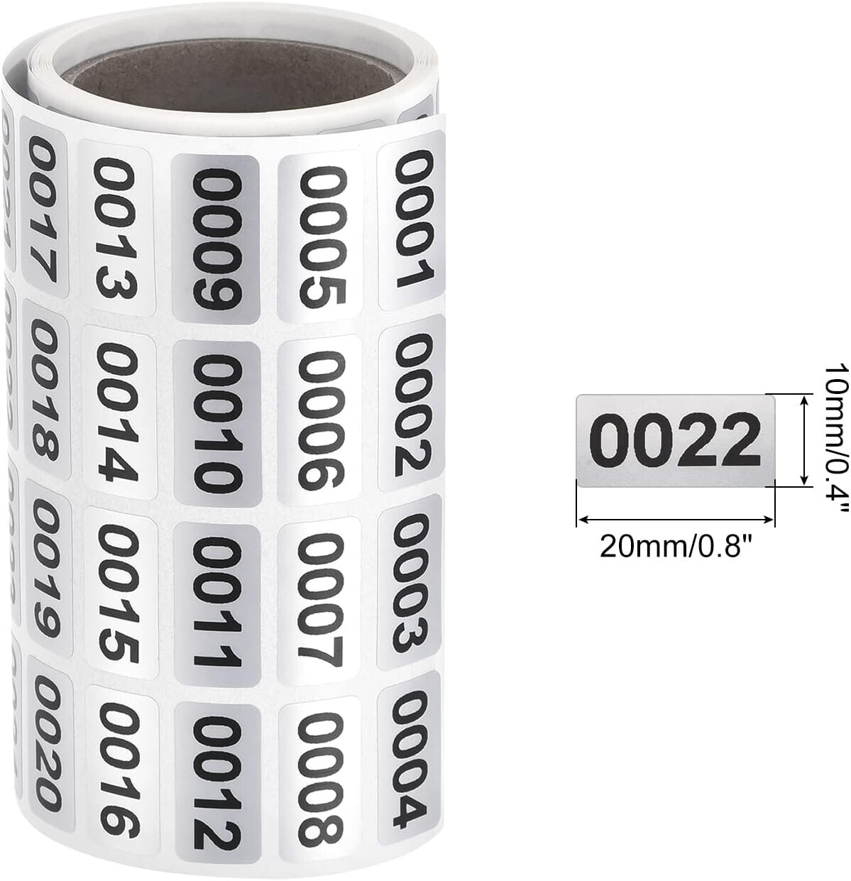 1-10000 Self Adhesive Consecutive Number Inventory Labels Stickers Waterproof