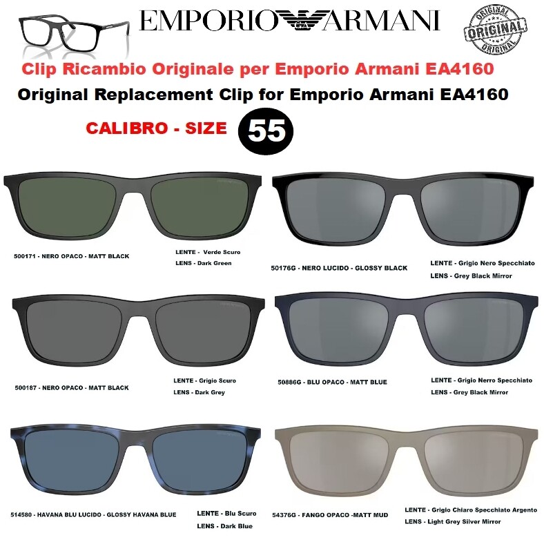Clip Sole Ricambio per Occhiale da Vista Emporio Armani EA4160 Calibro 55