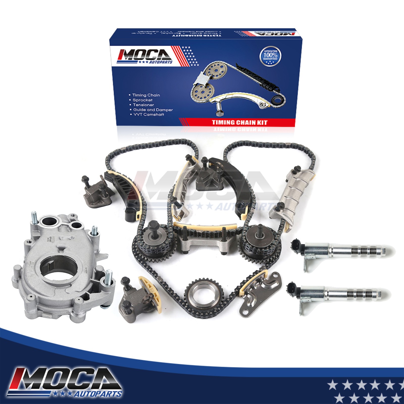Timing Chain Kit Oil Pump 2 Solenoids for Chevrolet Cadillac GMC Buick Saturn