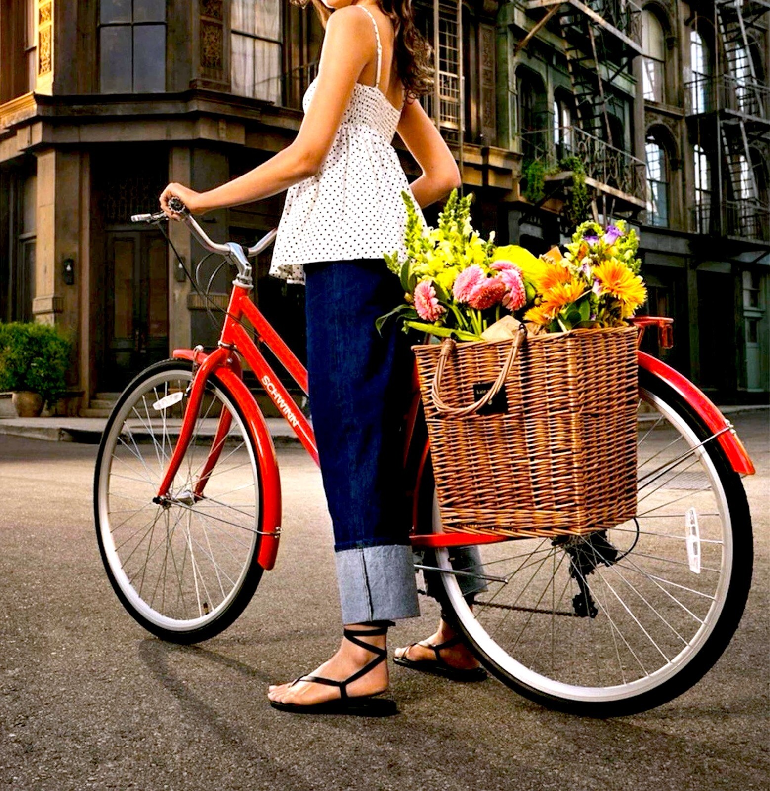 NWT Kate Spade x Target Large Woven Willow Wicker Bicycle Basket