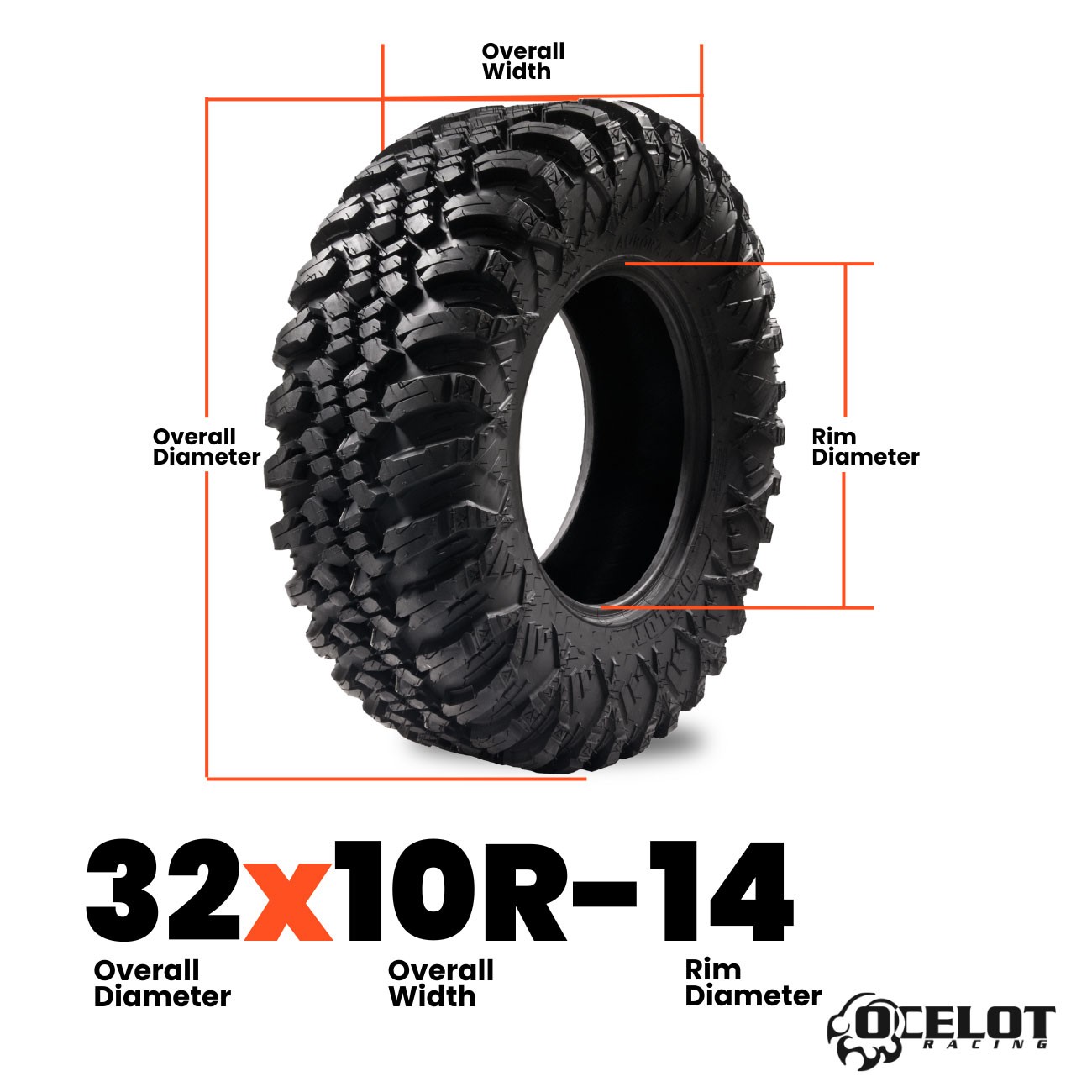 Ocelot Aurora 32x10R-14 ATV/UTV Tire - Set of 4