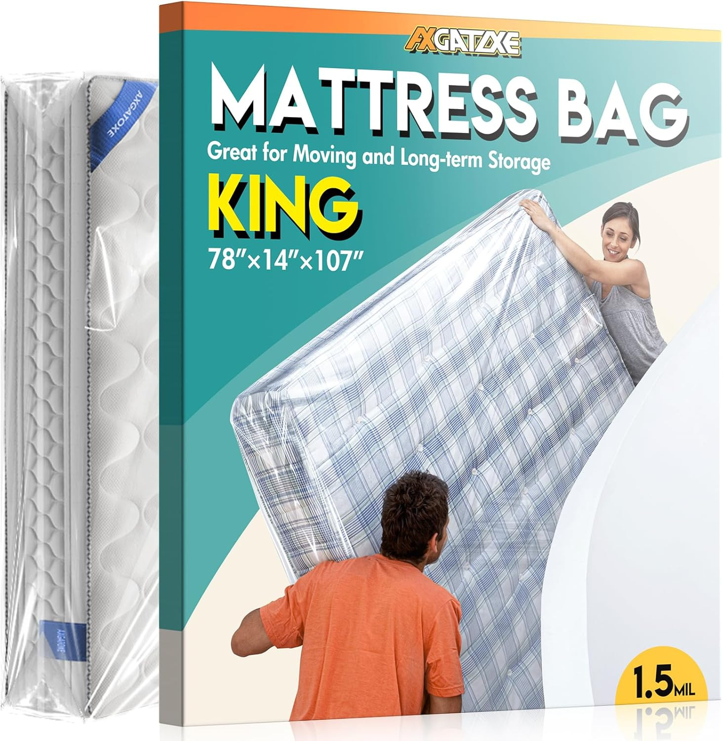 Queen Mattress Storage Bag Waterproof Heavy Duty Plastic Cover for Moving 100x60