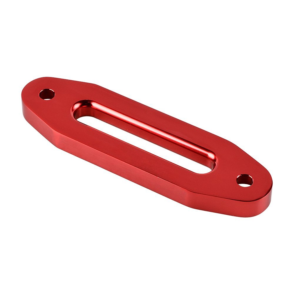 50' x 1/4" 7000LB Red Synthetic Winch Rope + 6" Hawse Fairlead + Stopper ATV UTV