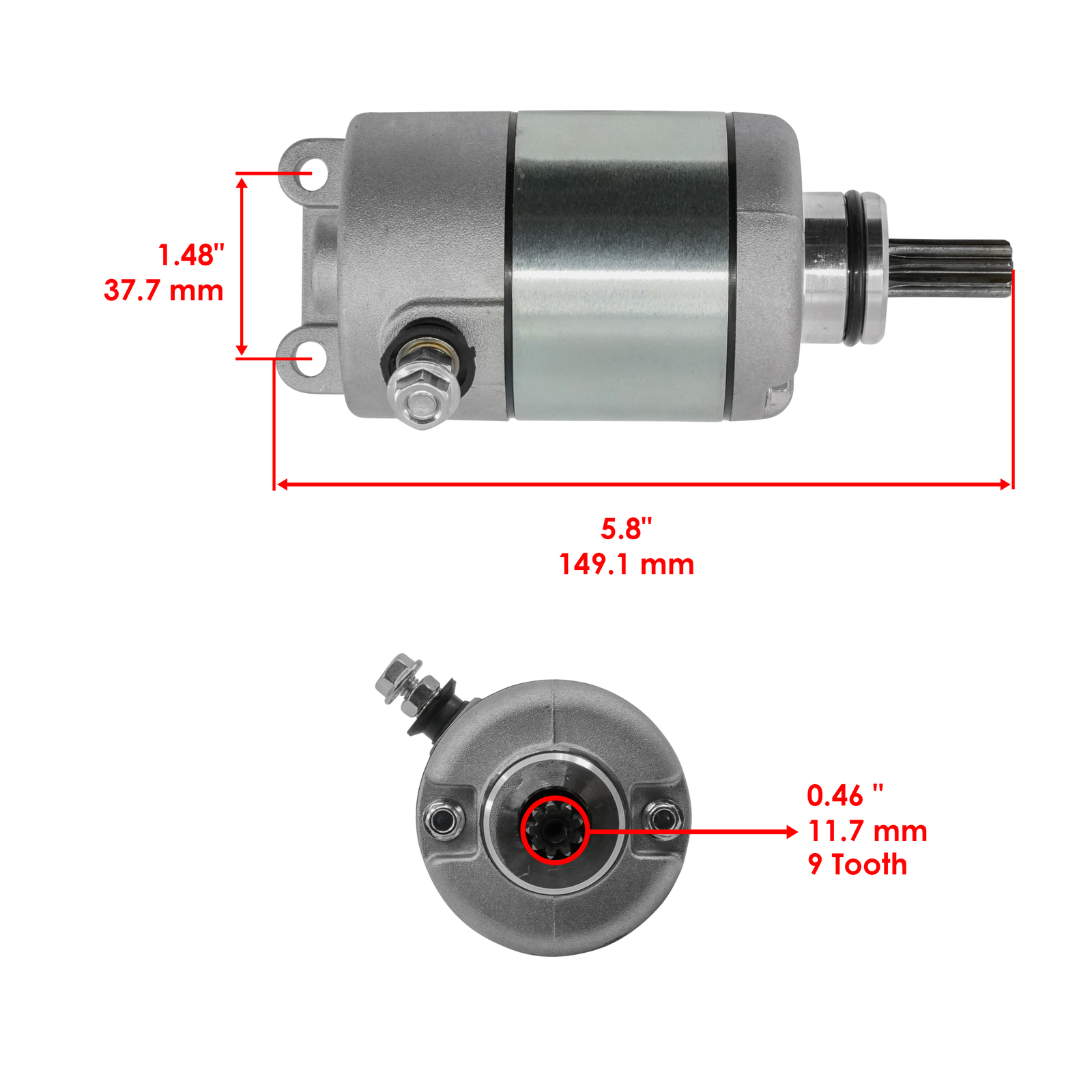 Caltric Starter Motor For Kawasaki KLX140L 2008-2020 Motorcycle