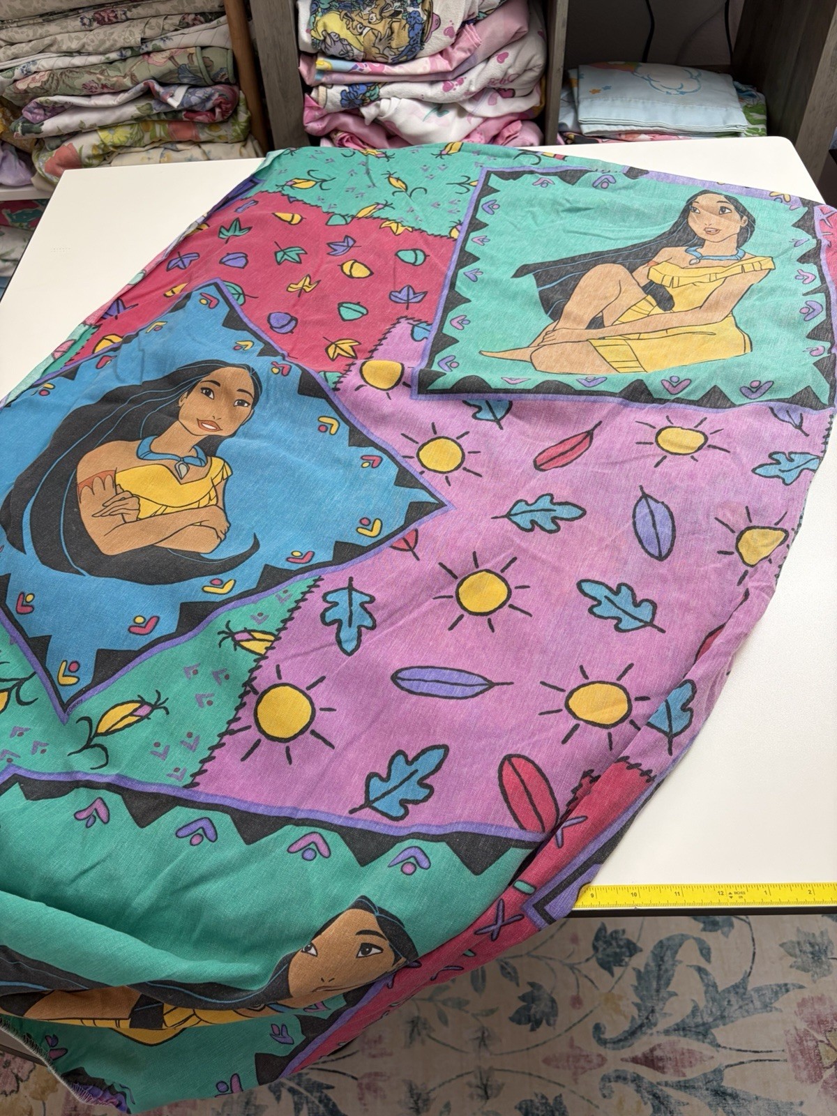 Vintage Disney POCAHONTAS Twin Fitted bed Sheet